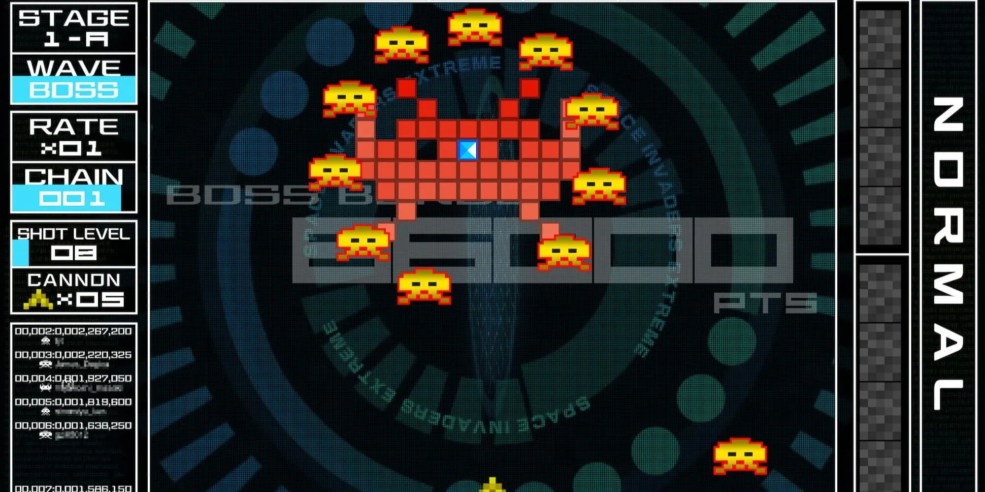 Ảnh chụp màn hình gameplay trong Space Invaders Extreme
