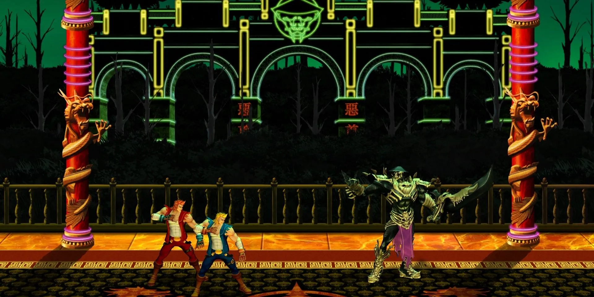 Anh em nhà Lee đối đầu trùm cuối Skullmageddon trong Double Dragon Neon