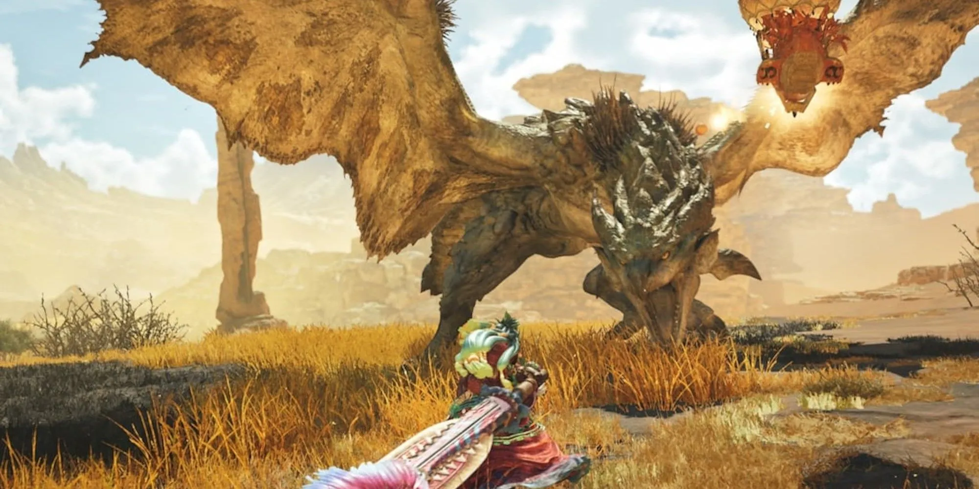 Chiến đấu với một sinh vật Rồng trong Monster Hunter Wilds