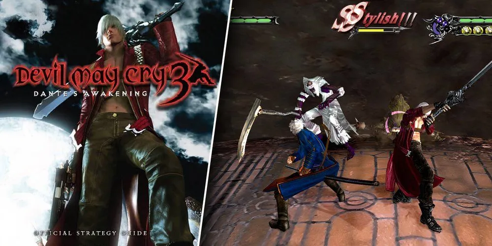 Dante chiến đấu với kẻ thù trong Devil May Cry 3 - game chặt chém đỉnh cao trên PS2
