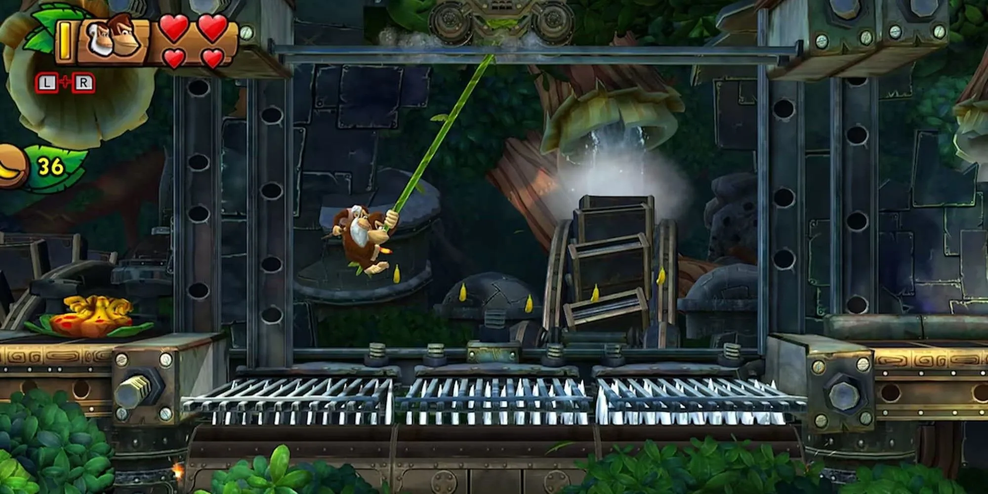 Đu dây qua gai nhọn trong Donkey Kong Country Tropical Freeze