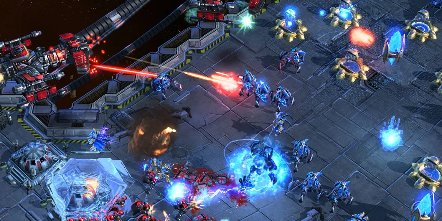 Gameplay của StarCraft II với các đơn vị chiến đấu và công trình