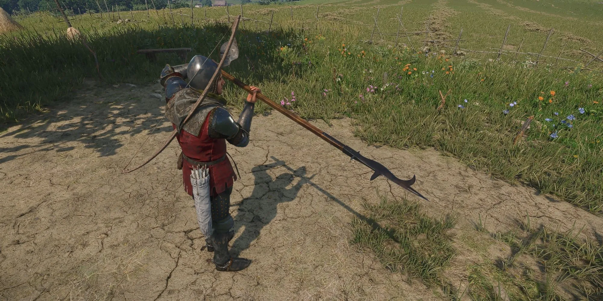 Henry sử dụng Guisarme một vũ khí cán dài hiệu quả trong Kingdom Come Deliverance 2