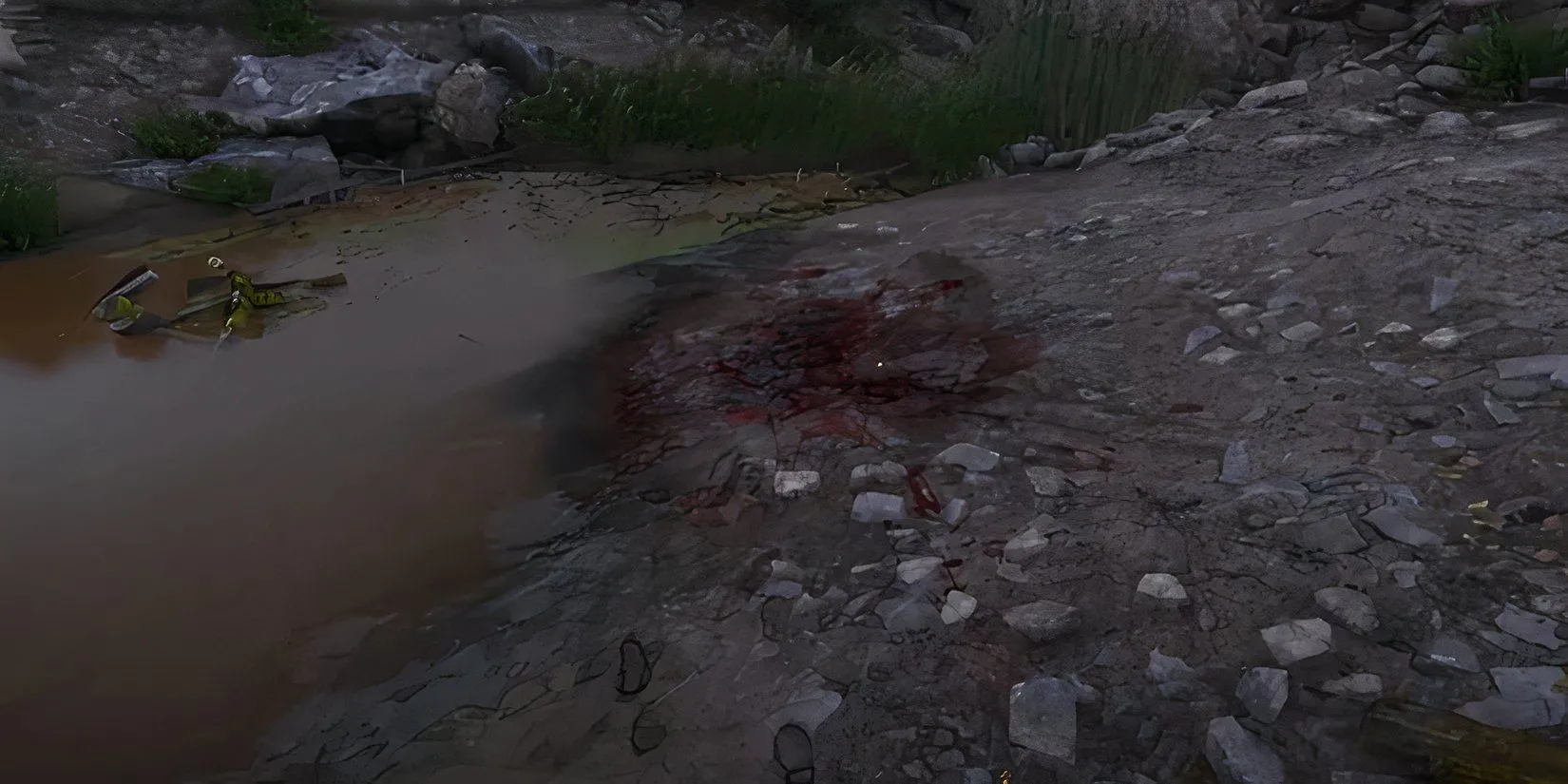 Hiện trường vụ án mạng của Alice bên hồ nước trong Kingdom Come Deliverance 2