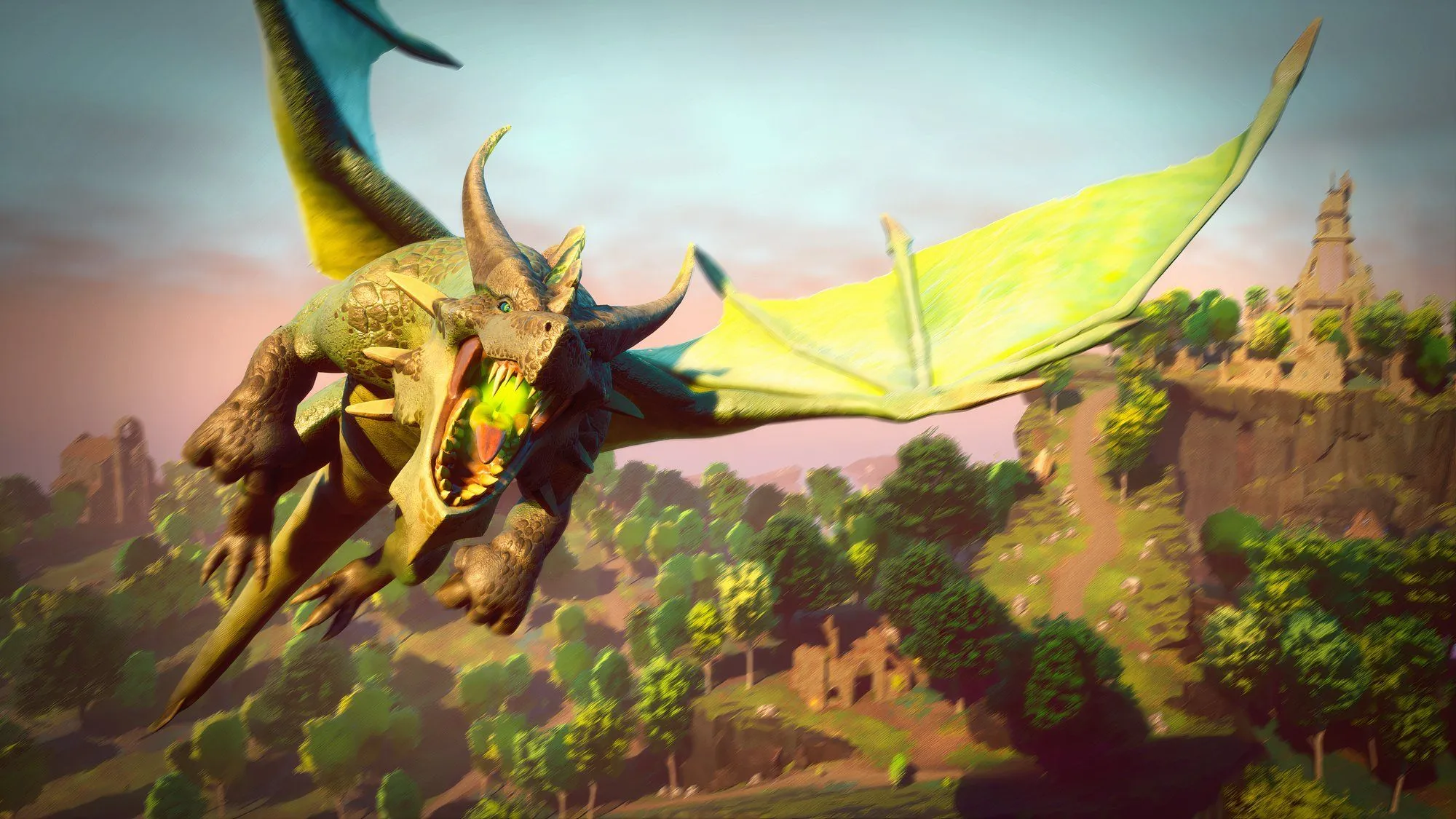 Hình ảnh một con rồng uy nghi trong thế giới của RuneScape: Dragonwilds