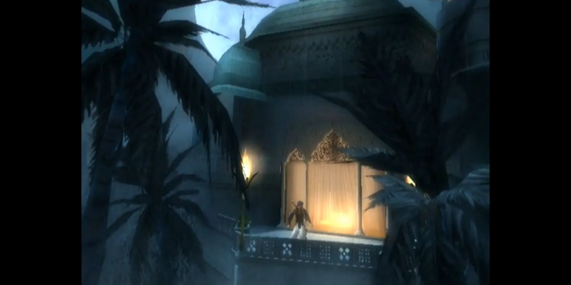 Hoàng tử Ba Tư và Farah trong một phân cảnh lãng mạn của Prince of Persia: The Sands of Time