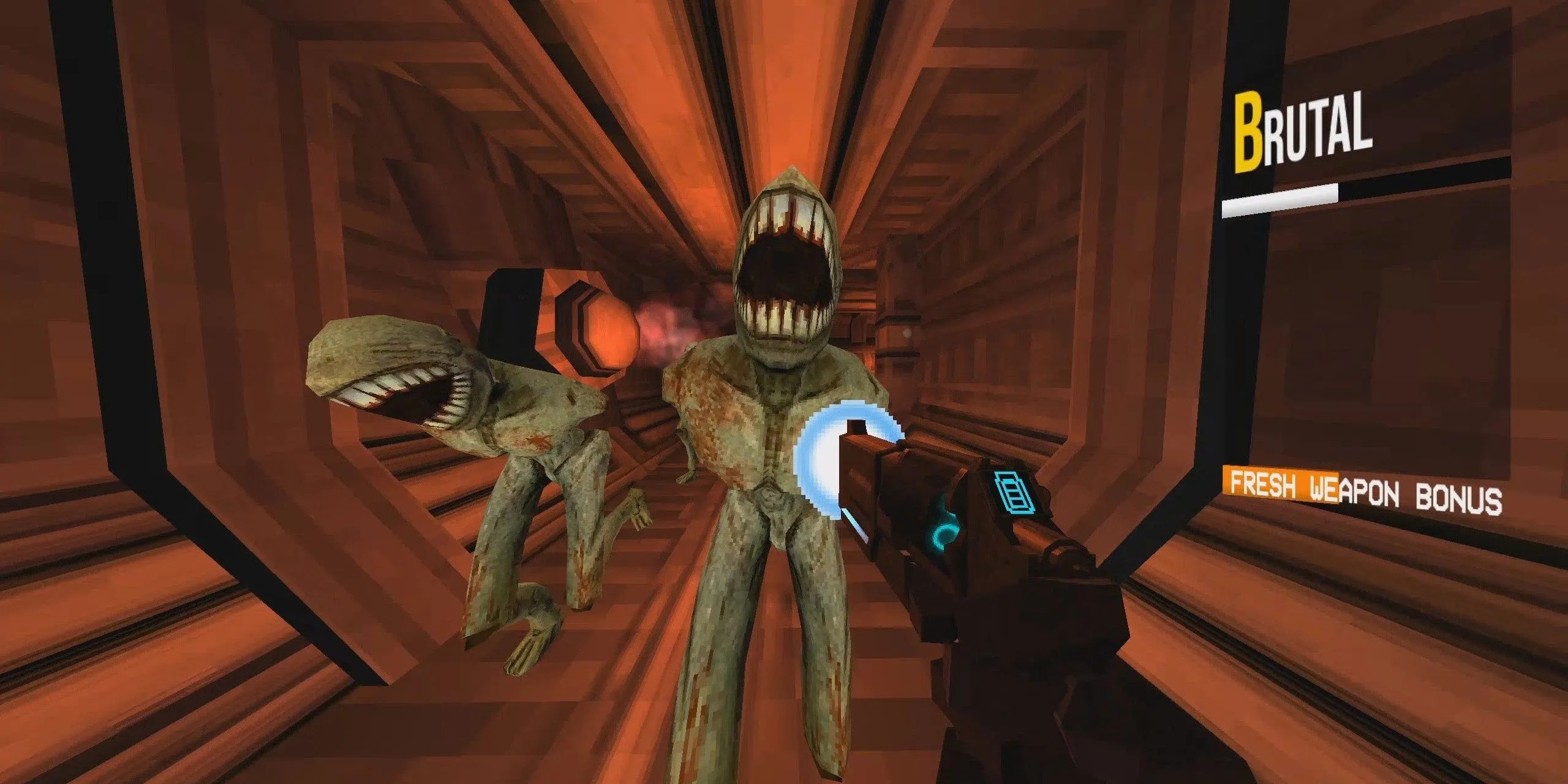 Nhân vật chính chiến đấu với lũ quỷ trong game FPS Ultrakill