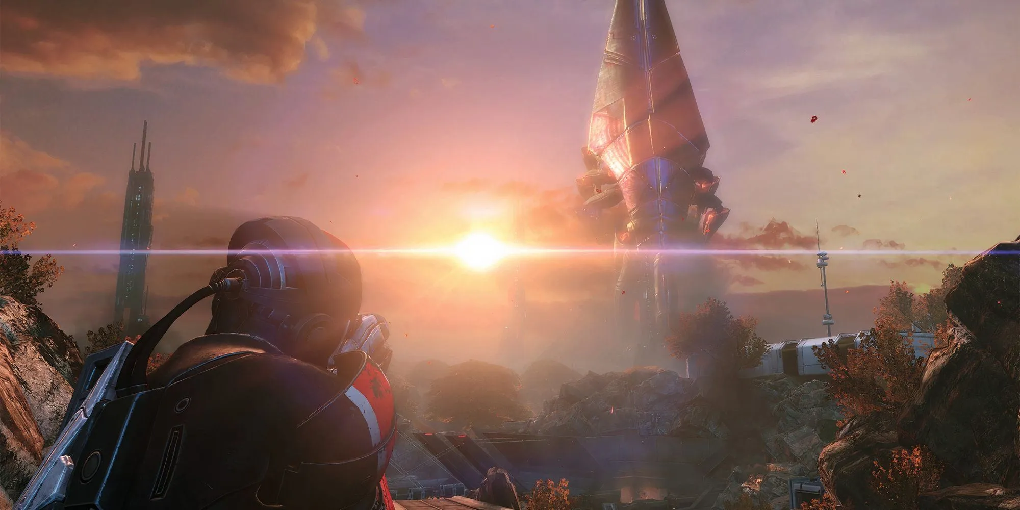 Nhân vật chính đang nhắm bắn trong Mass Effect bản làm lại