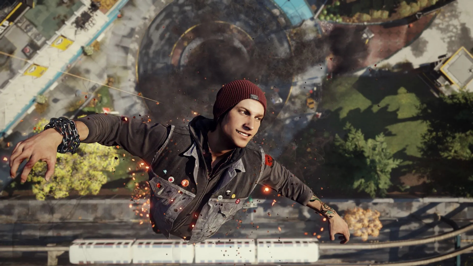 Nhân vật Delsin Rowe sử dụng siêu năng lực trong Infamous Second Son