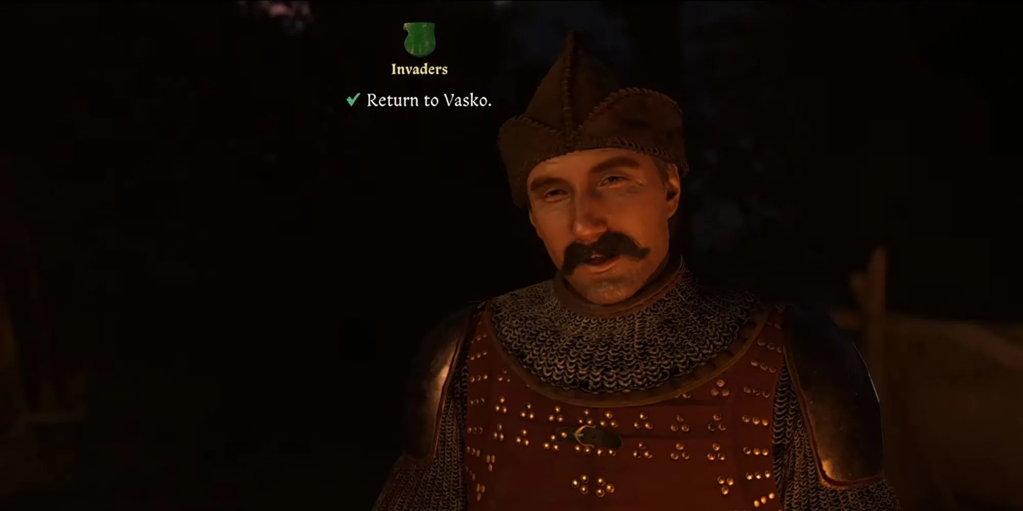 Nhiệm vụ phụ Kẻ Xâm Lược trong Kingdom Come Deliverance 2, cảnh Henry đối mặt với những tên Cuman