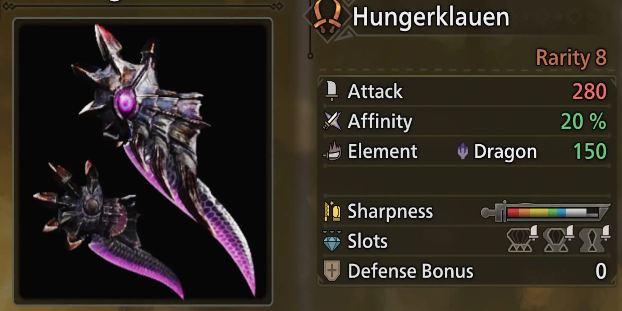 Song Đao Hungerklauen trong Monster Hunter Wilds với sức mạnh từ Gore Magala