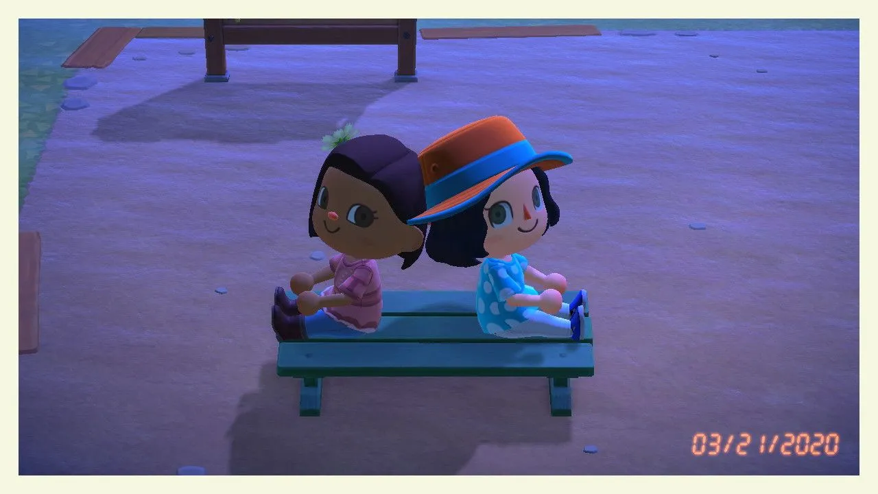 Tác giả bài viết cùng bạn thân trong Animal Crossing New Horizons