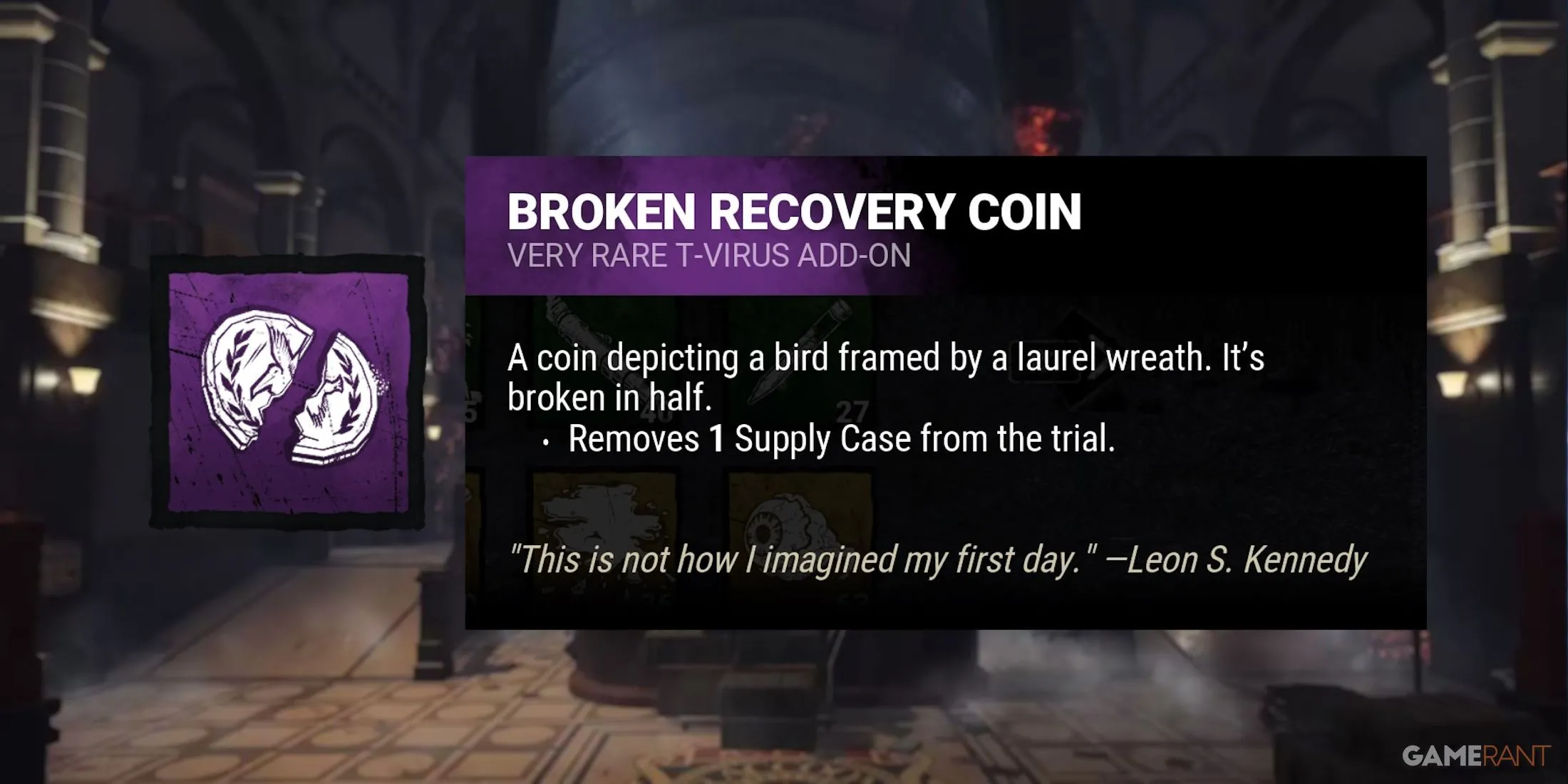 Add-on Đồng Xu Phục Hồi Bị Hỏng (Broken Recovery Coin) của Nemesis trong Dead by Daylight
