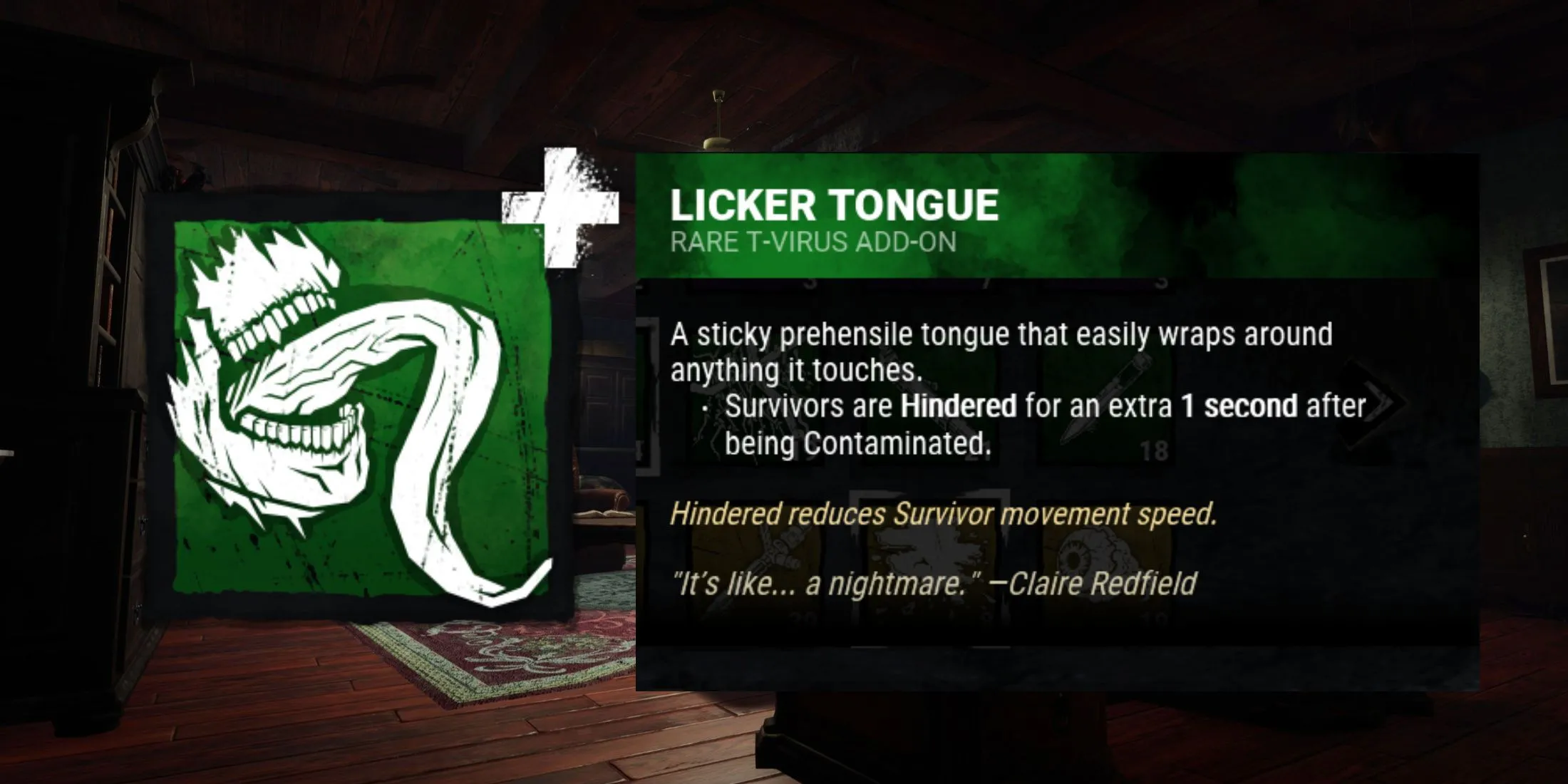 Add-on Lưỡi Licker (Licker Tongue) của Nemesis trong Dead by Daylight