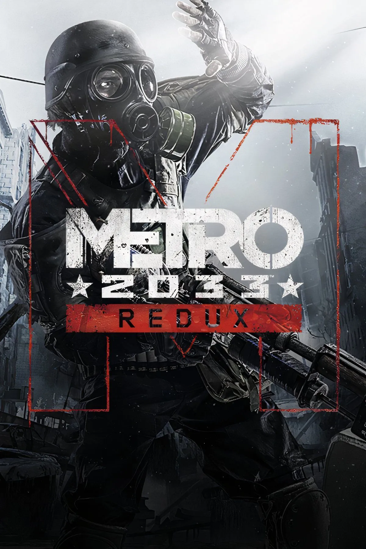 Artyom đứng trong một đường hầm metro đổ nát, ánh sáng yếu ớt chiếu rọi không gian kinh hoàng của Metro 2033 Redux.