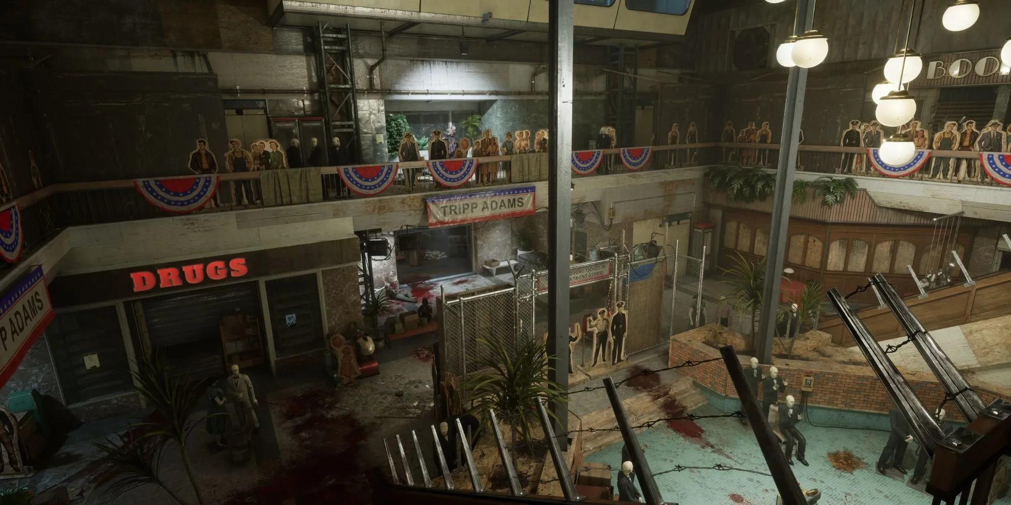 Bản đồ trung tâm thương mại bị bỏ hoang trong The Outlast Trials Season 4, mang đến không khí u ám và rùng rợn