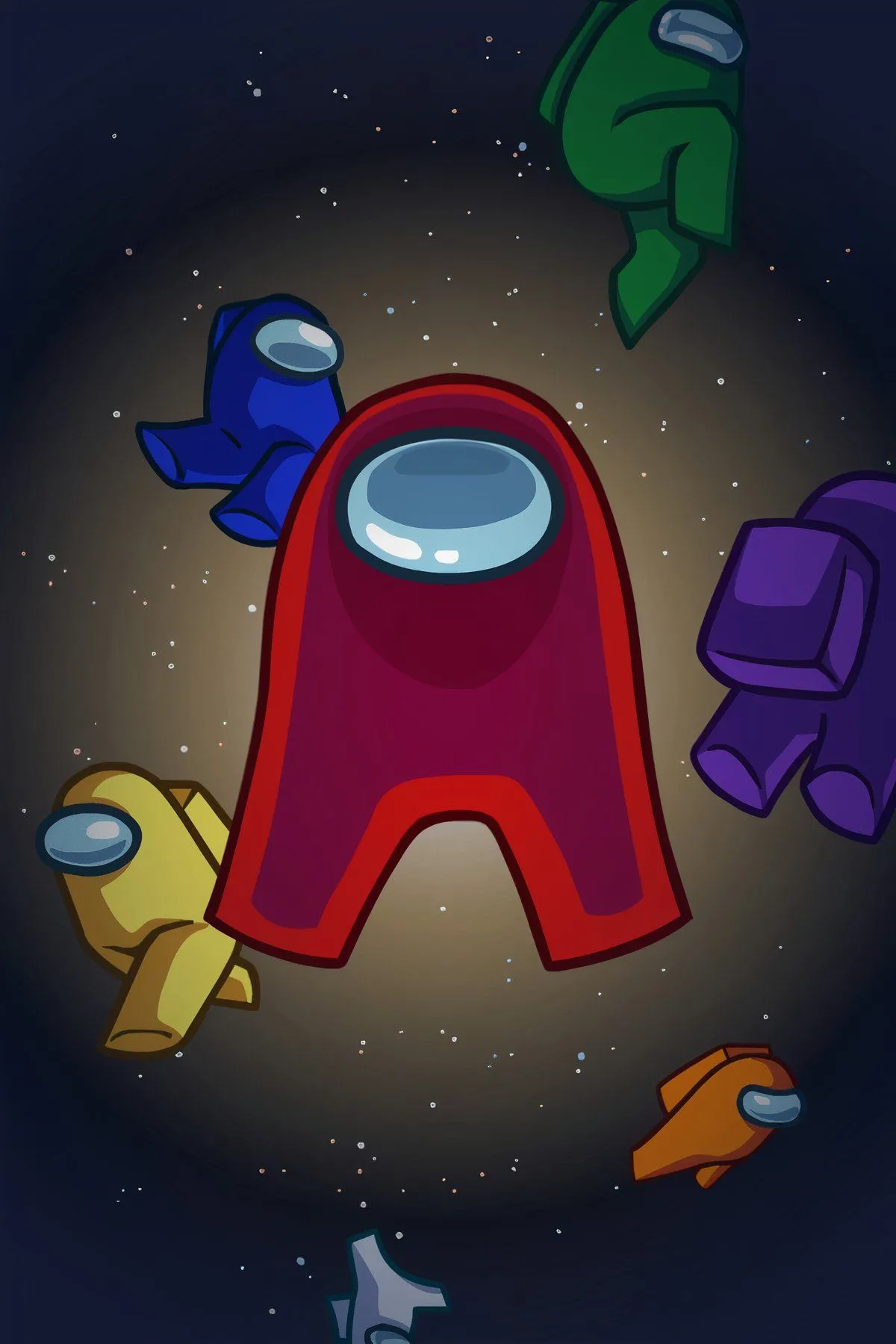 Bìa game Among Us với các nhân vật phi hành gia nhiều màu sắc, thể hiện sự đơn giản nhưng đầy kịch tính của trò chơi ma sói