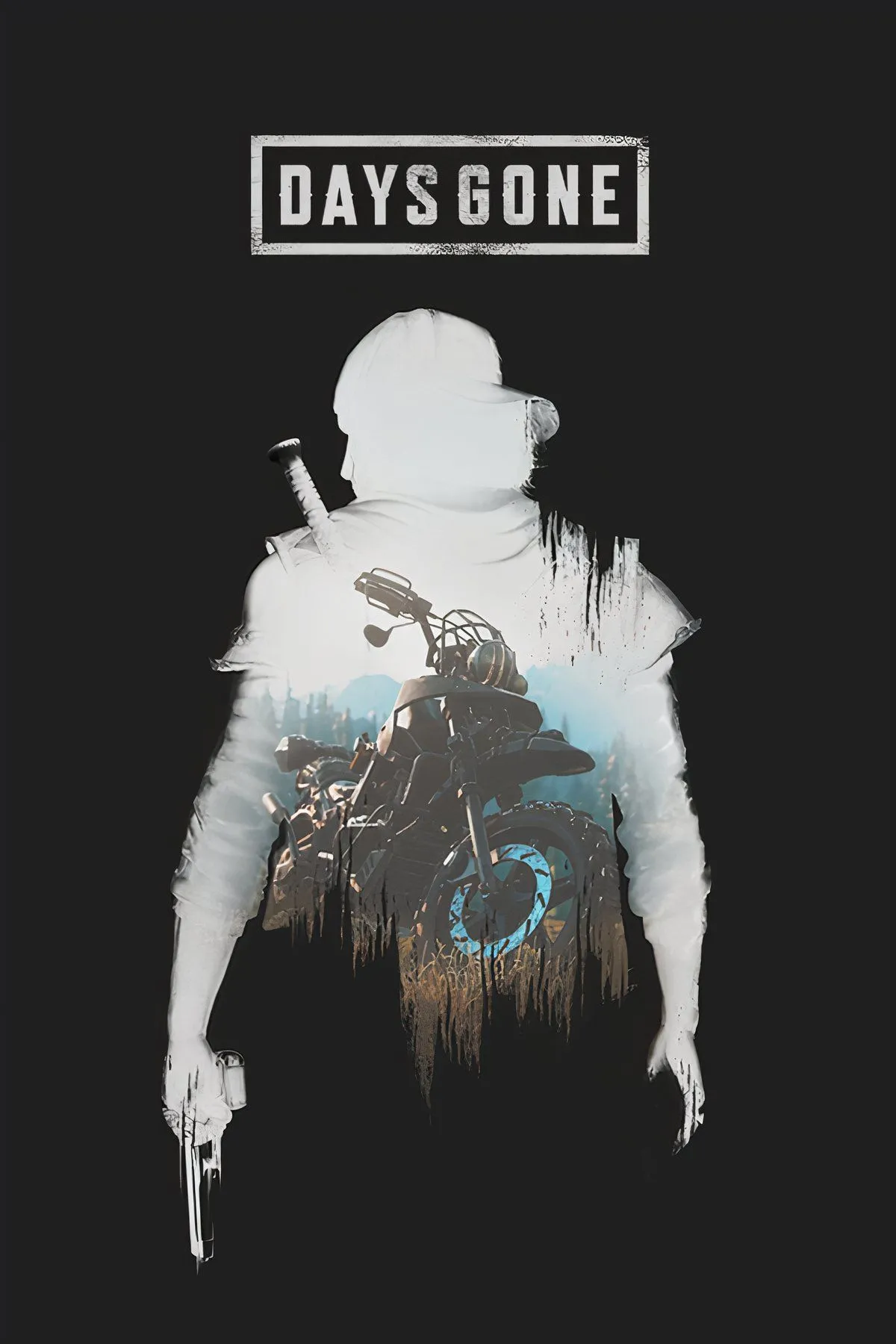 Bìa game Days Gone với bối cảnh hậu tận thế và nhân vật Deacon St. John