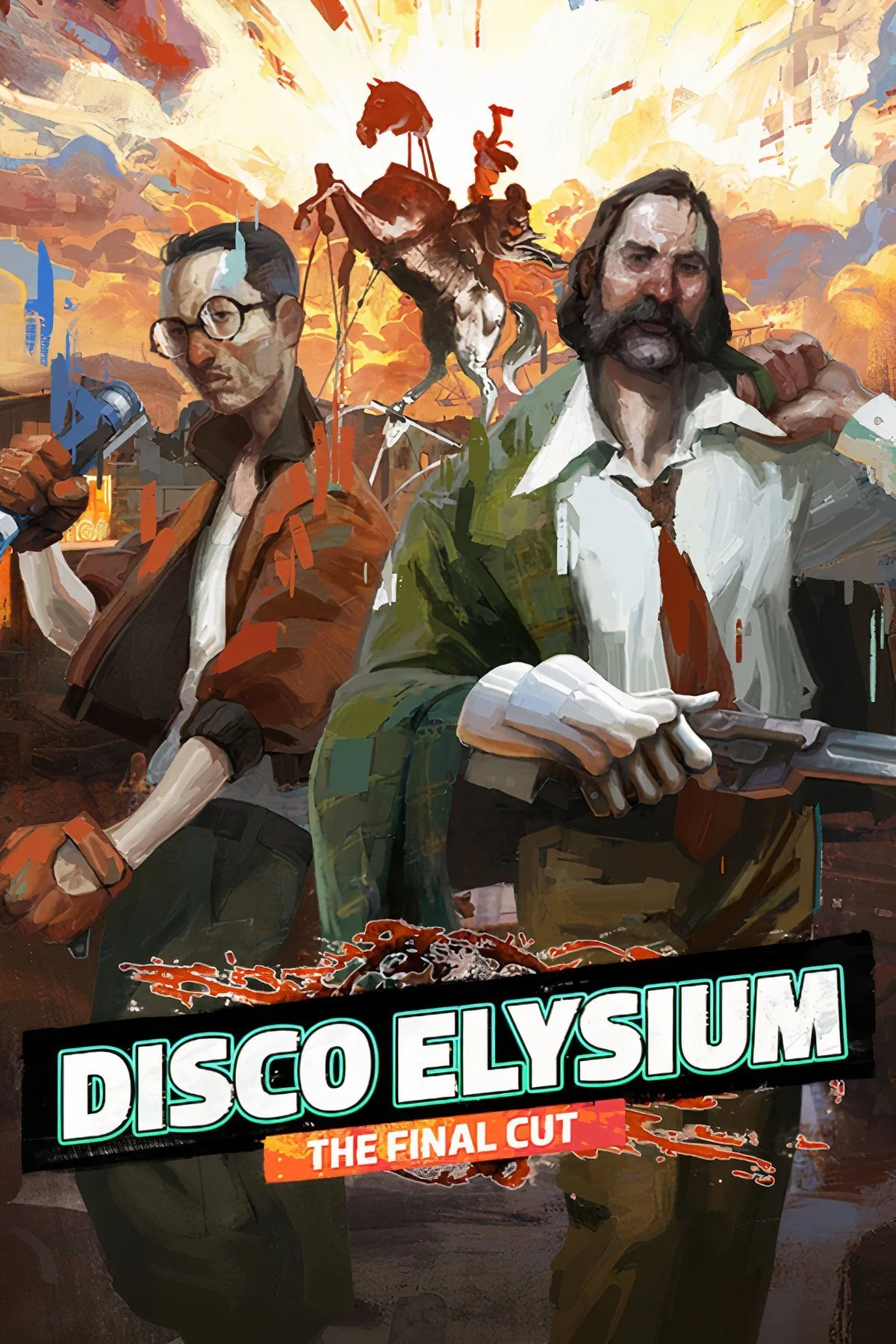 Bìa game Disco Elysium với phong cách nghệ thuật độc đáo và bí ẩn