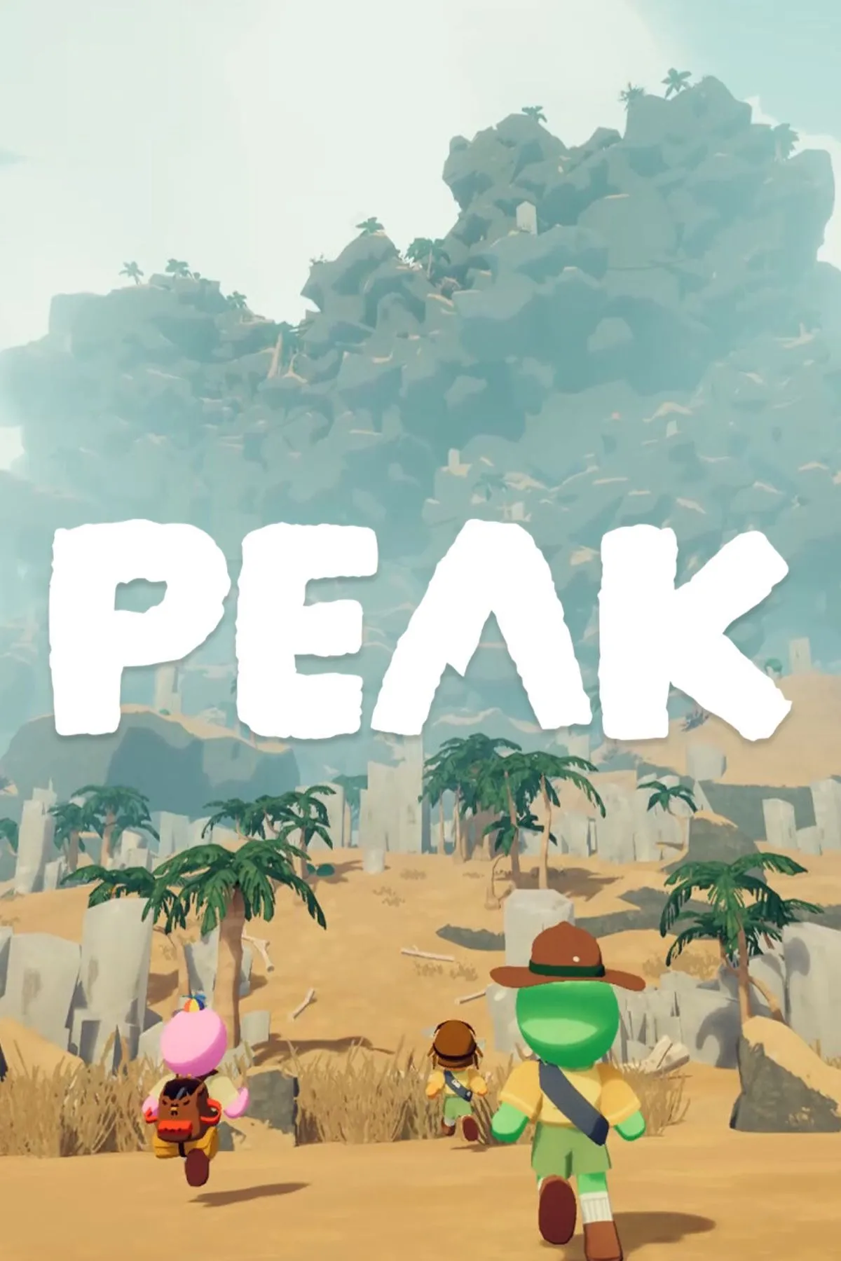Bìa game Peak với các nhân vật hoạt hình đáng yêu đang leo núi trong khung cảnh đầy màu sắc, nhấn mạnh yếu tố hợp tác