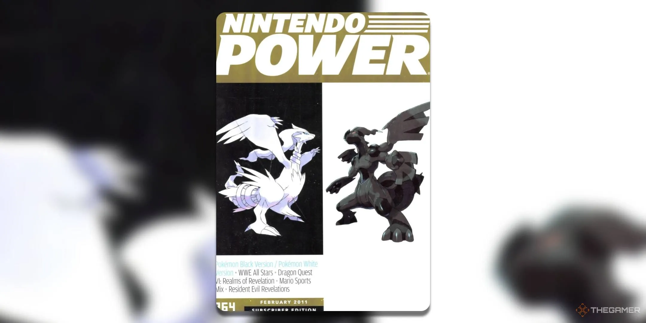 Bìa tạp chí Nintendo Power Volume 264 phiên bản đặc biệt dành cho người đăng ký, nổi bật với hai Pokémon huyền thoại Reshiram và Zekrom từ game Pokémon Black & White.