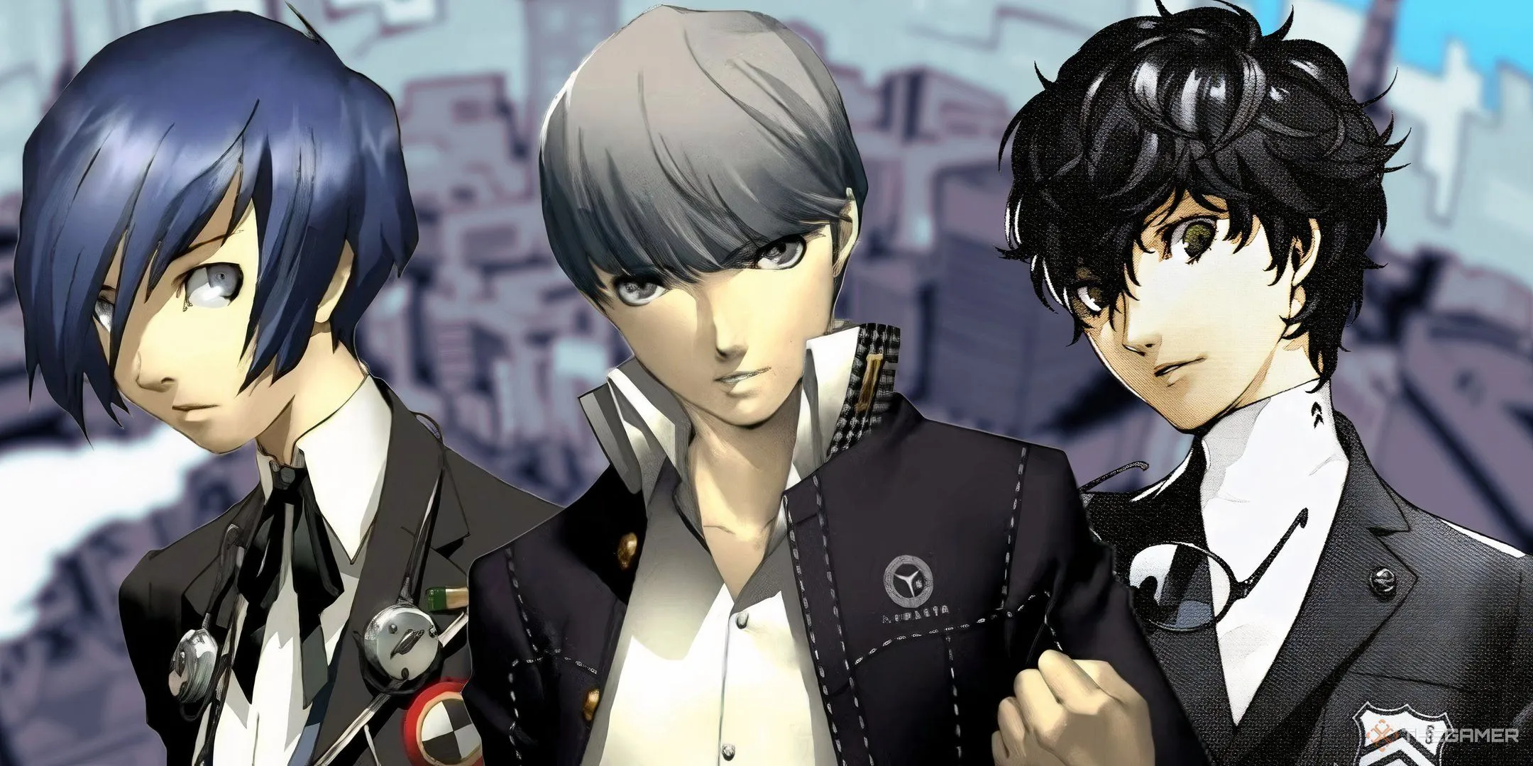 Các nhân vật chính của Persona 3, Persona 4 và Persona 5 đứng trước lịch Persona 5 mờ