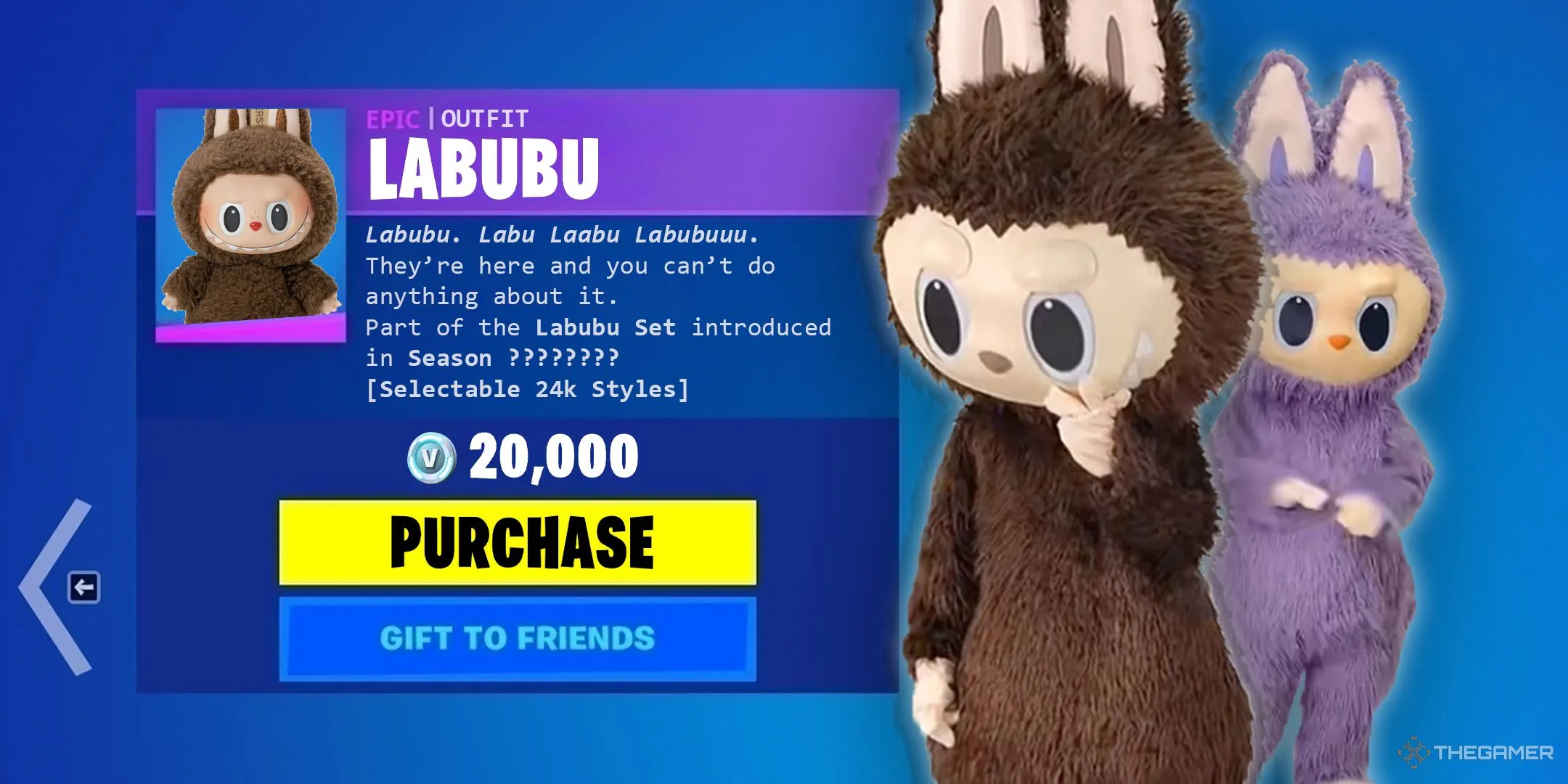 Các skin Labubu cực chất trong Fortnite, sẵn sàng cùng bạn khuấy đảo đấu trường Battle Royale.