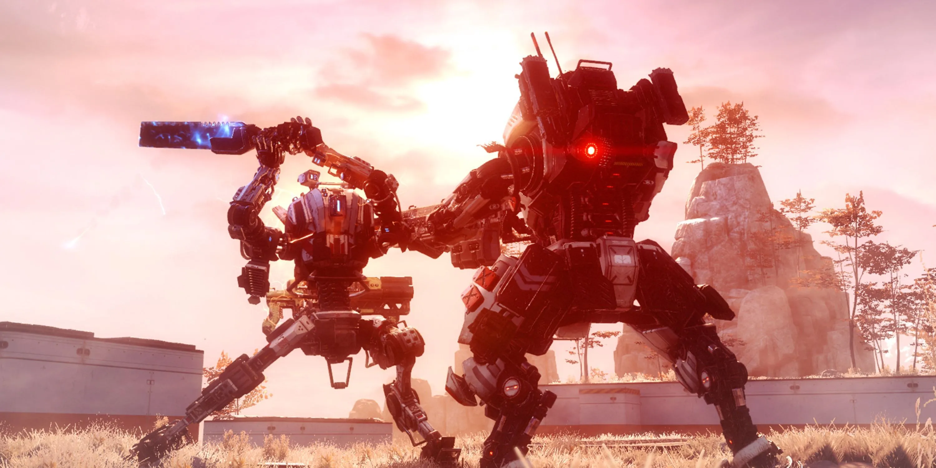 Cảnh chiến đấu cận chiến giữa các robot Titan trong game Titanfall 2, nơi vấn đề hacker có thể ảnh hưởng trải nghiệm chơi game PC.
