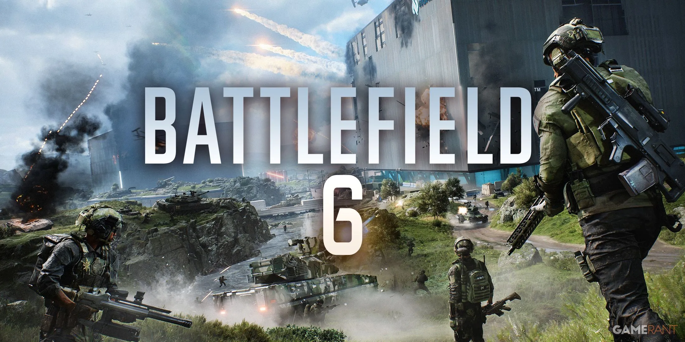 Cảnh chiến trường rộng lớn, khốc liệt với xe tăng và binh lính trong Battlefield 6