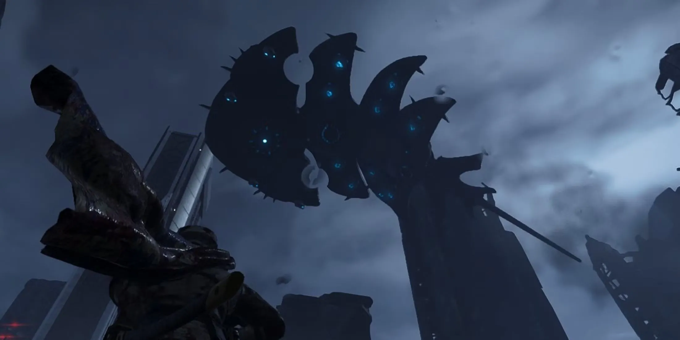 Cảnh tượng hoành tráng trong Helldivers 2 với Leviathan khổng lồ bay lượn trên thành phố