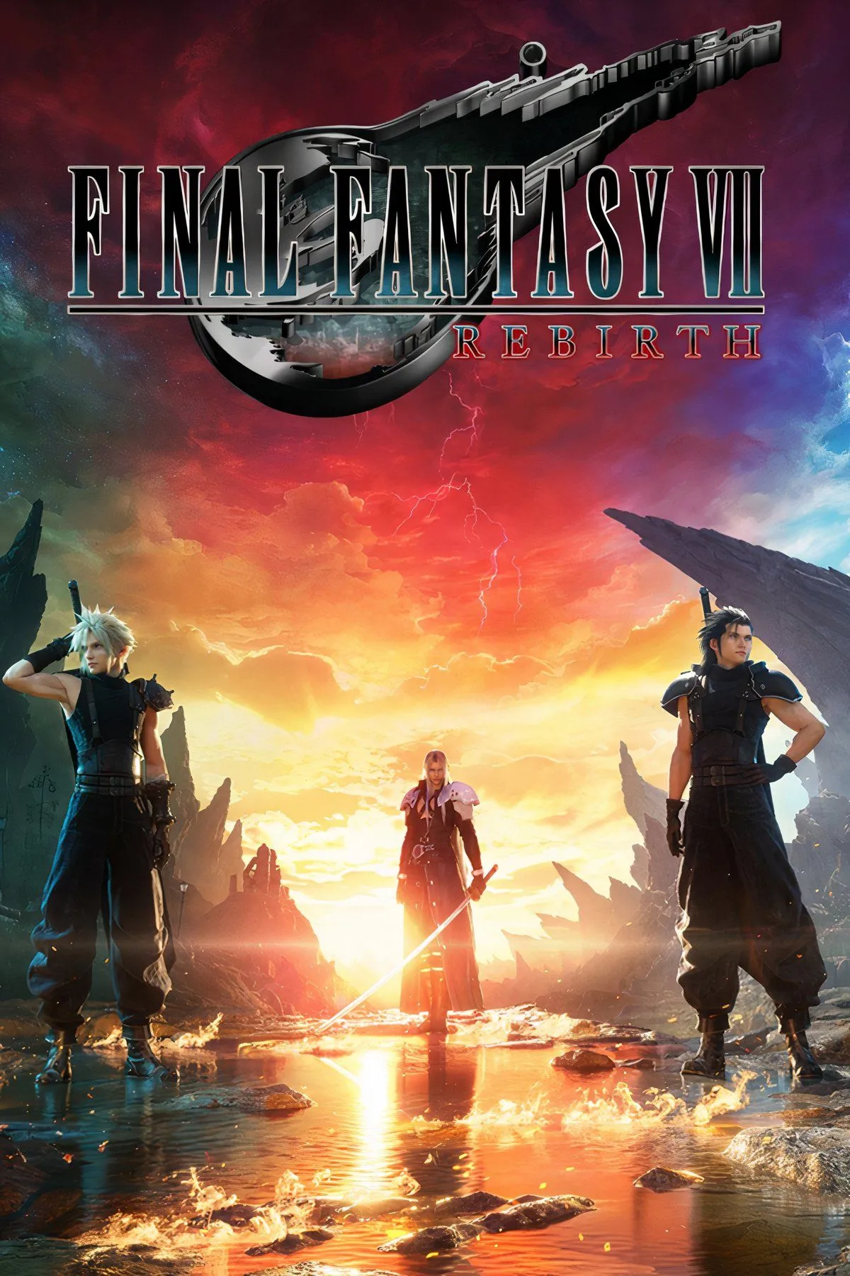 Cloud Strife cùng Aerith Gainsborough và Tifa Lockhart đối mặt với những thực thể bí ẩn &quot;The Whispers&quot; trong Final Fantasy VII Remake.