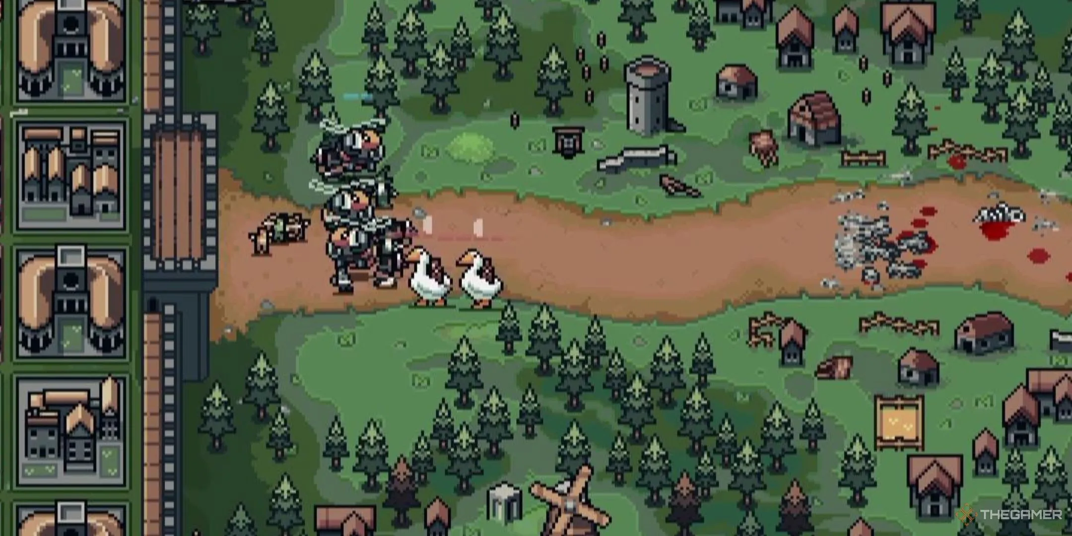 Đội quân ngỗng chiến hùng dũng dẫn đầu bởi Battle Geese khổng lồ trong game The King Is Watching