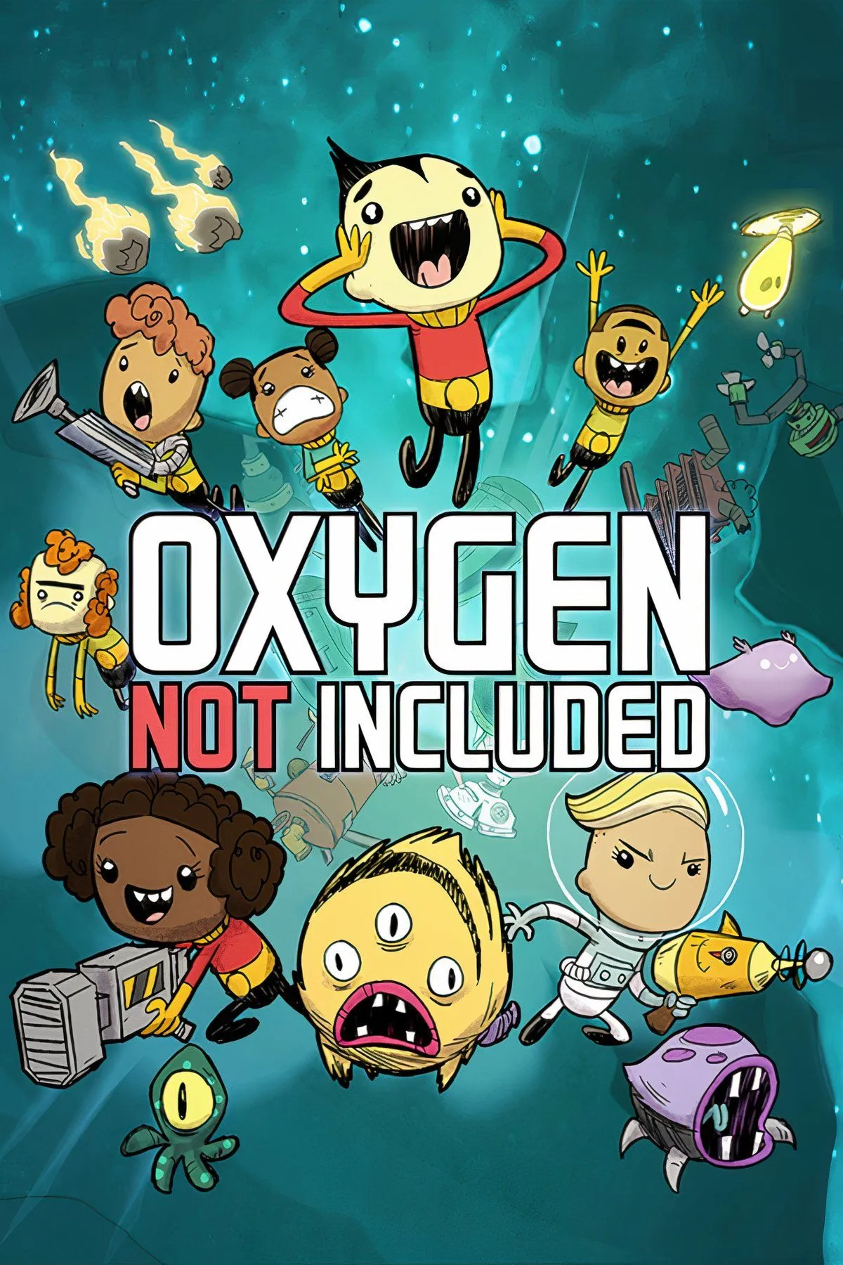 Giao diện xây dựng căn cứ trong Oxygen Not Included, cho thấy các đường ống và thiết bị phức tạp của trò chơi mô phỏng.