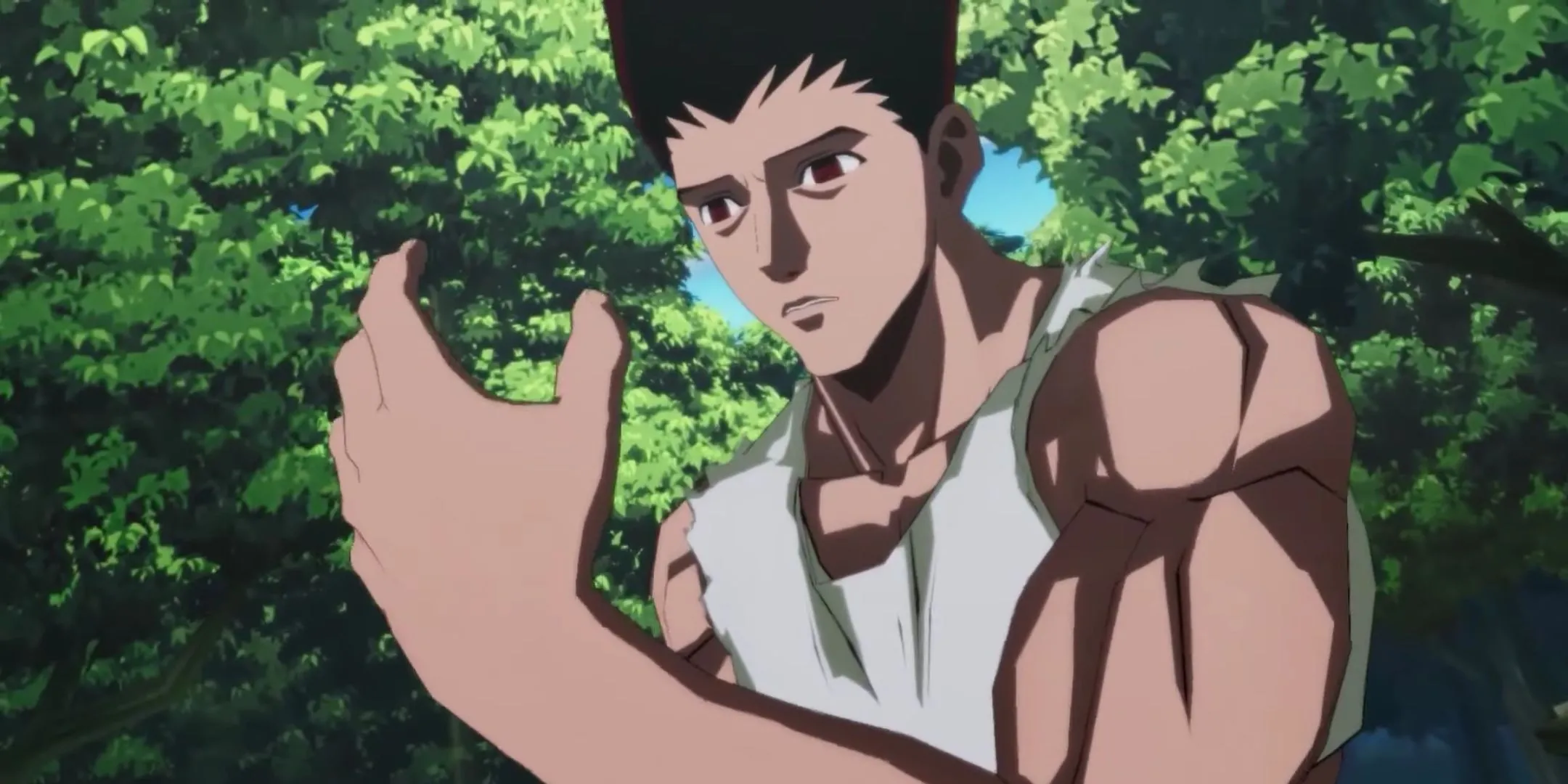 Gon Freecss ở trạng thái mạnh mẽ trong Hunter x Hunter Nen x Impact, minh họa sức mạnh và thiết kế nhân vật ấn tượng của trò chơi.