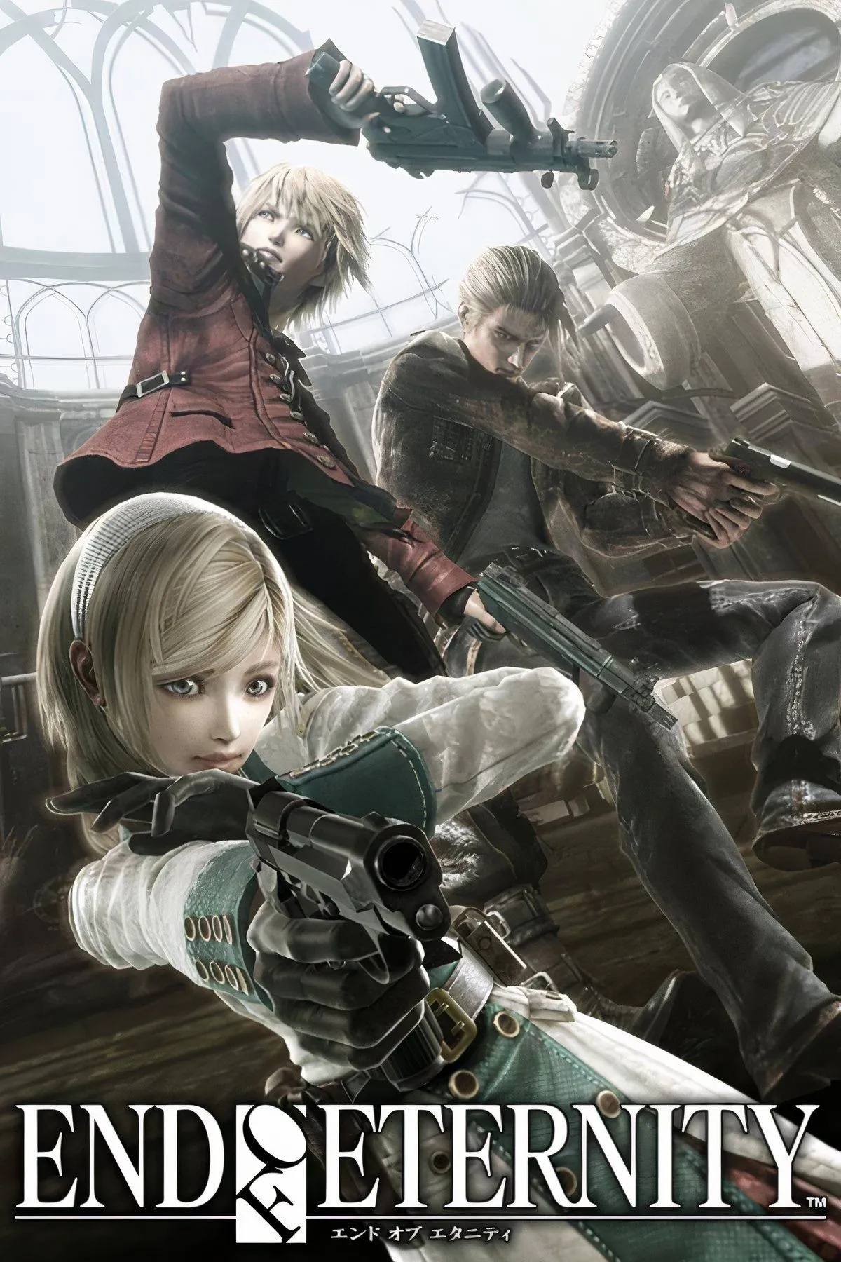 Hình ảnh bộ ba nhân vật chính từ game Resonance Of Fate, tựa JRPG với cốt truyện &quot;slice-of-life&quot; và hệ thống chiến đấu súng đạn phức tạp, độc đáo.