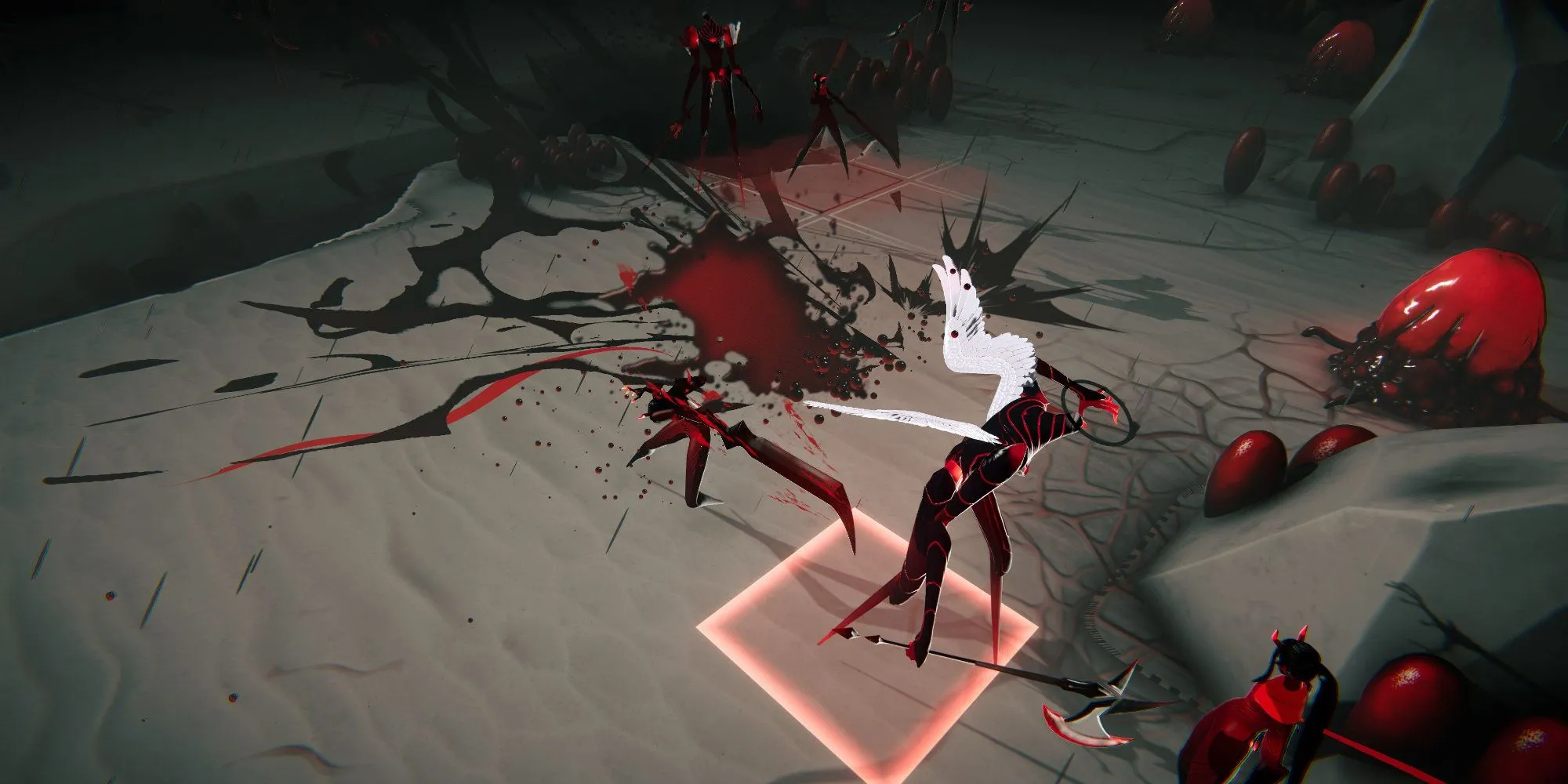 Hình ảnh gameplay Ex Sanguis với hiệu ứng kỹ năng chiến đấu ấn tượng, thể hiện sự quyết liệt của game.
