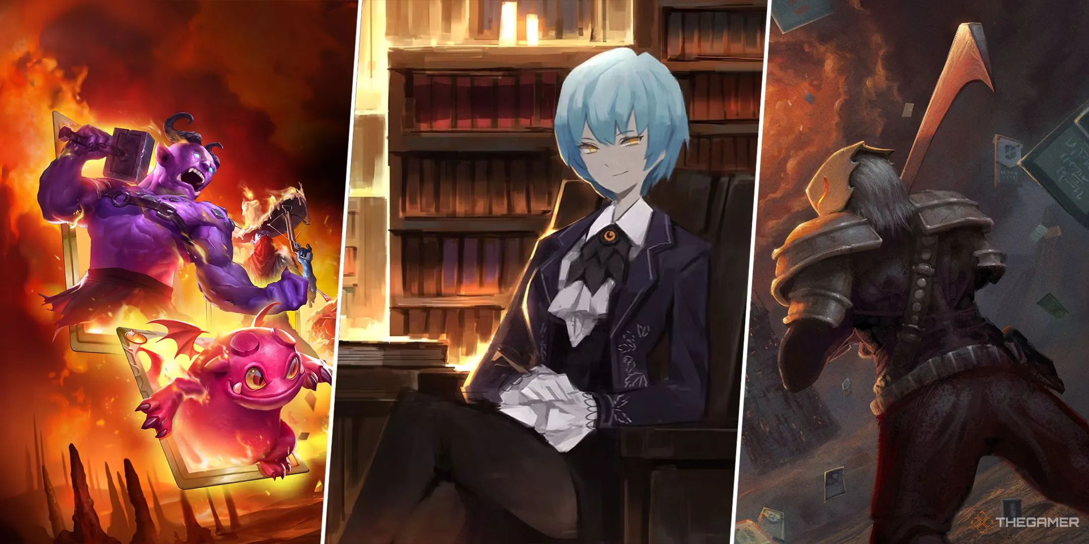 Hình ảnh tổng hợp các game thể loại deckbuilding nổi bật như Slay the Spire, Monster Train và Library of Ruina.