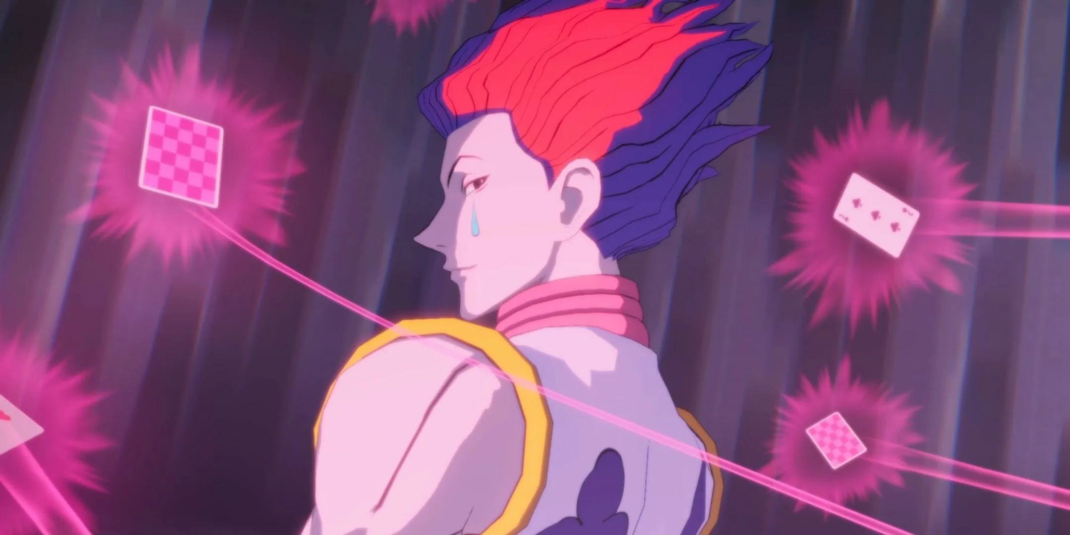 Hisoka, một trong những nhân vật được yêu thích, thể hiện kỹ năng đặc trưng của mình trong Hunter x Hunter: Nen x Impact.