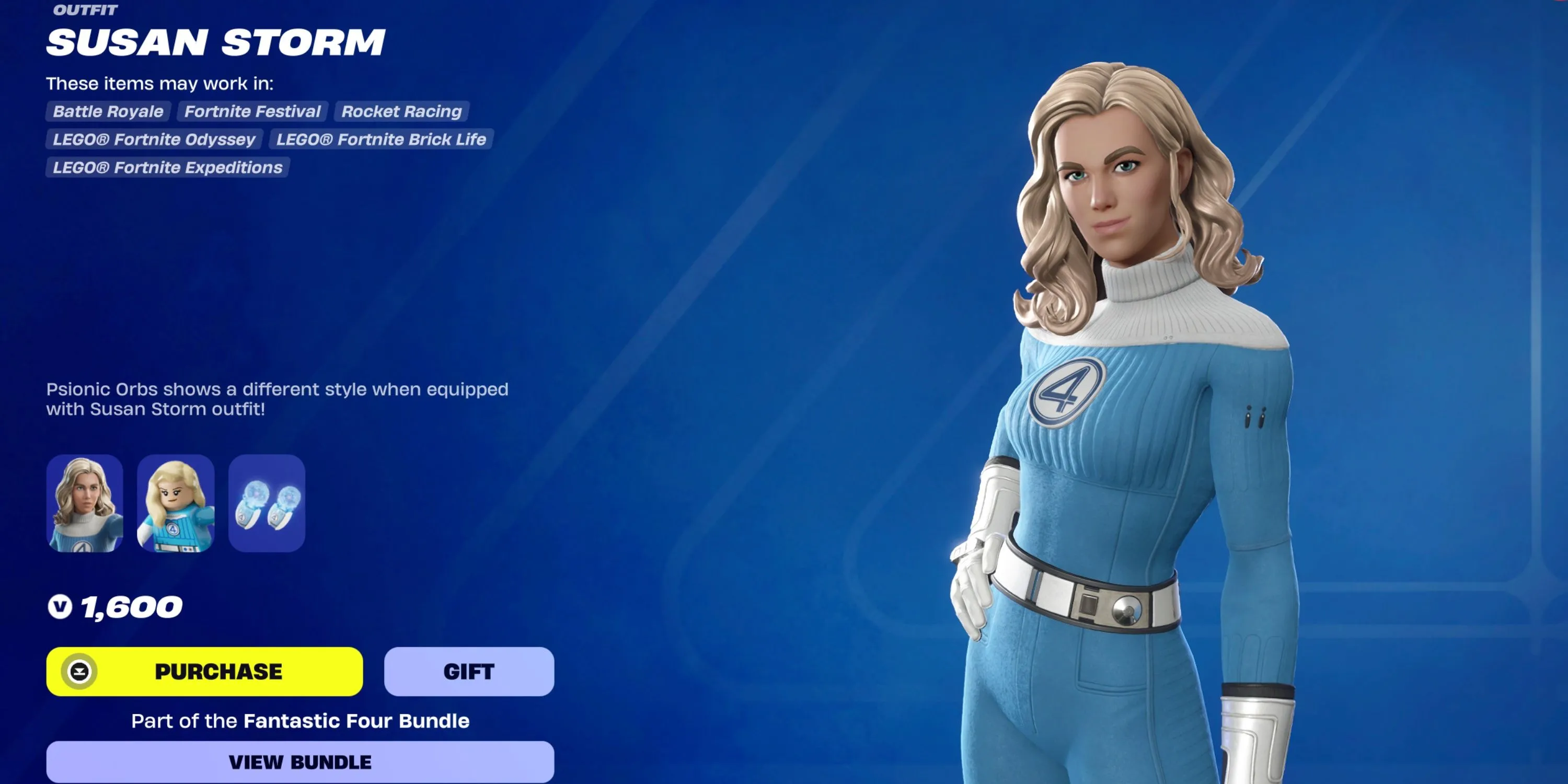 Invisible Woman Susan Storm với khả năng vô hình và bộ skin cực chất trong game Fortnite