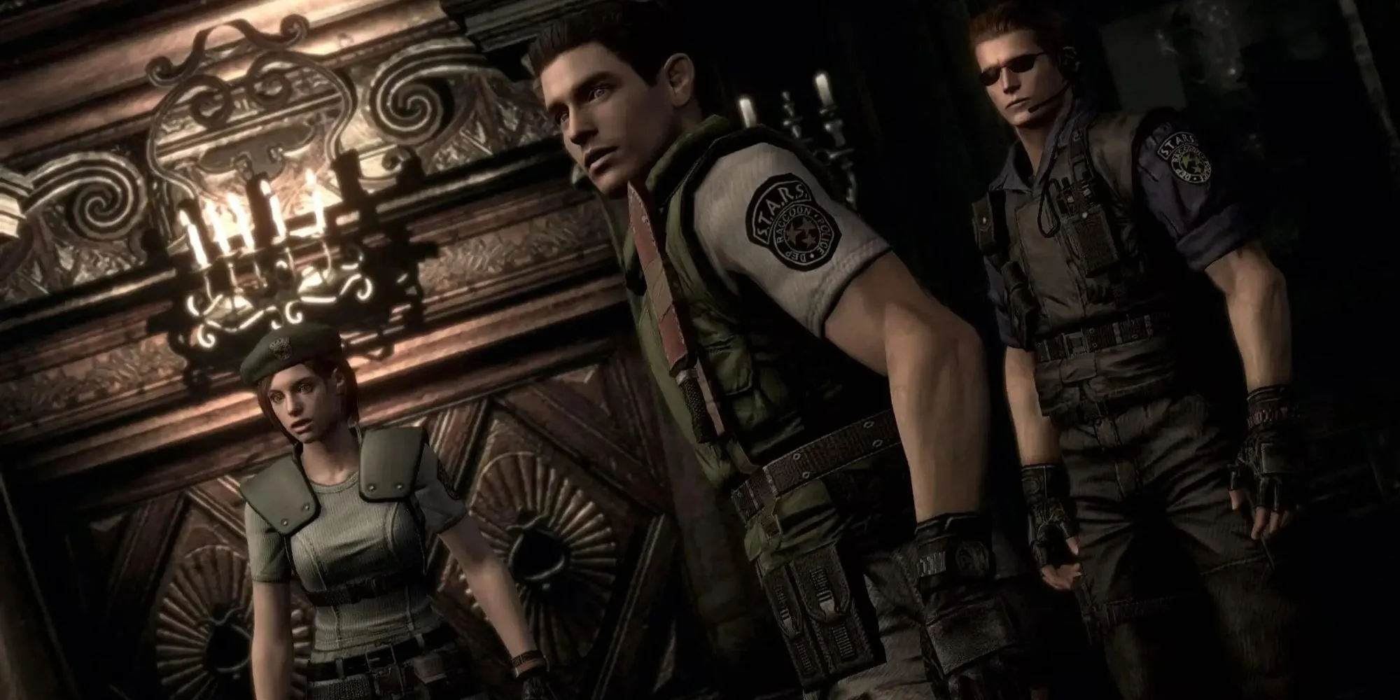 Jill Valentine, Chris Redfield và Albert Wesker bước vào Dinh thự Spencer bí ẩn trong game kinh dị Resident Evil