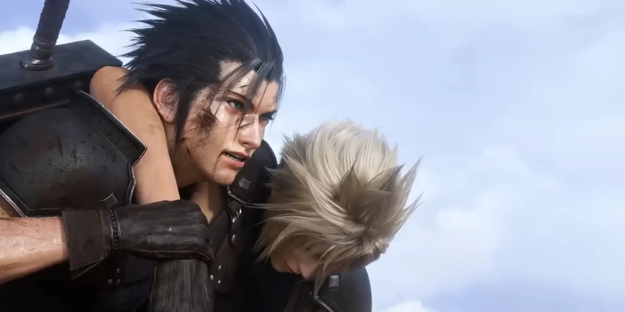 Khoảnh khắc Zack Fair bảo vệ Cloud Strife, một chi tiết cốt truyện quan trọng trong Final Fantasy VII.
