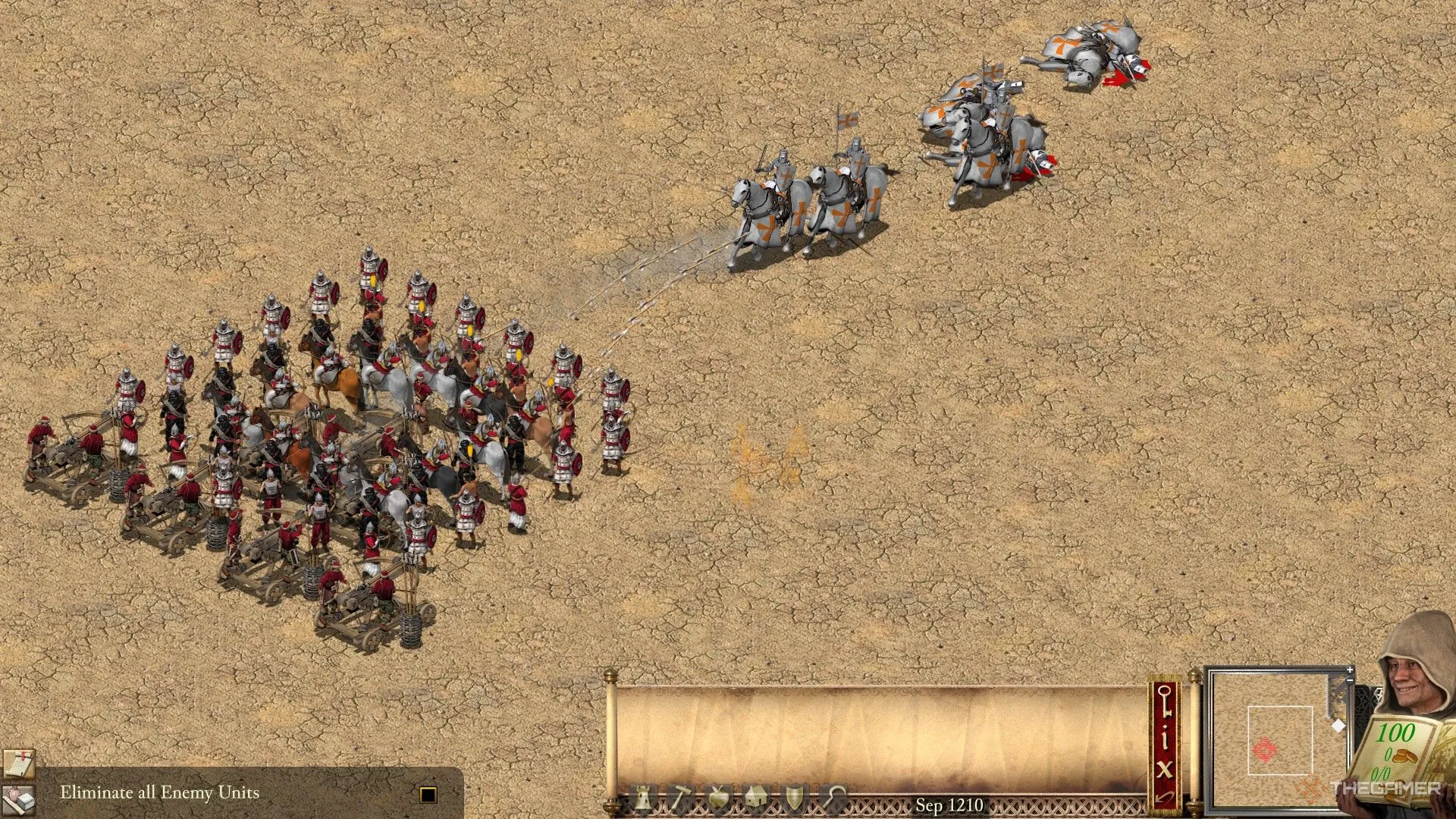 Kỵ binh Ả Rập dũng mãnh chống trả cuộc tấn công của kỵ sĩ Thập Tự Chinh trong Stronghold Crusader Definitive Edition