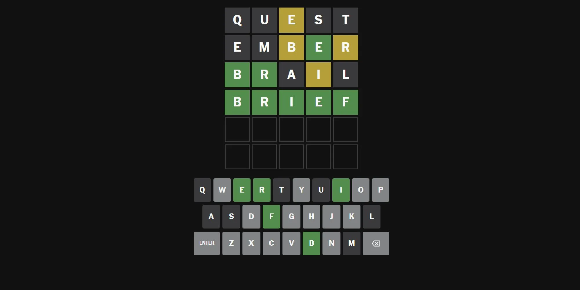 Màn hình game Wordle đã hoàn thành trên nền tảng The New York Times, thể hiện sự tích hợp thành công của game giải đố vào nội dung báo chí.