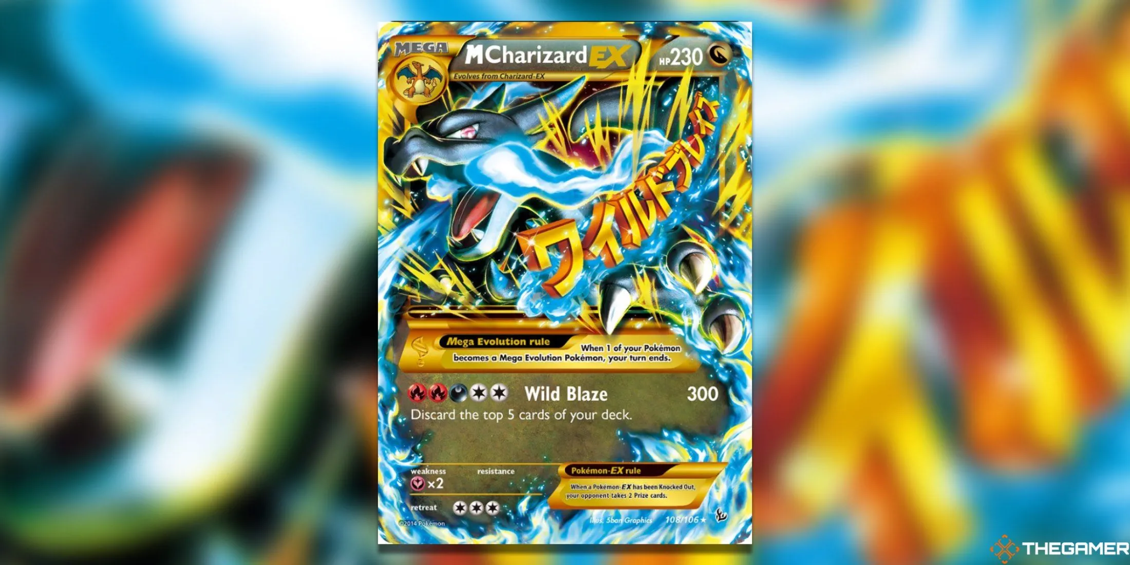Mega Charizard X đầy uy lực trong set Flashfire, một trong những thẻ bài Pokemon TCG được săn đón.