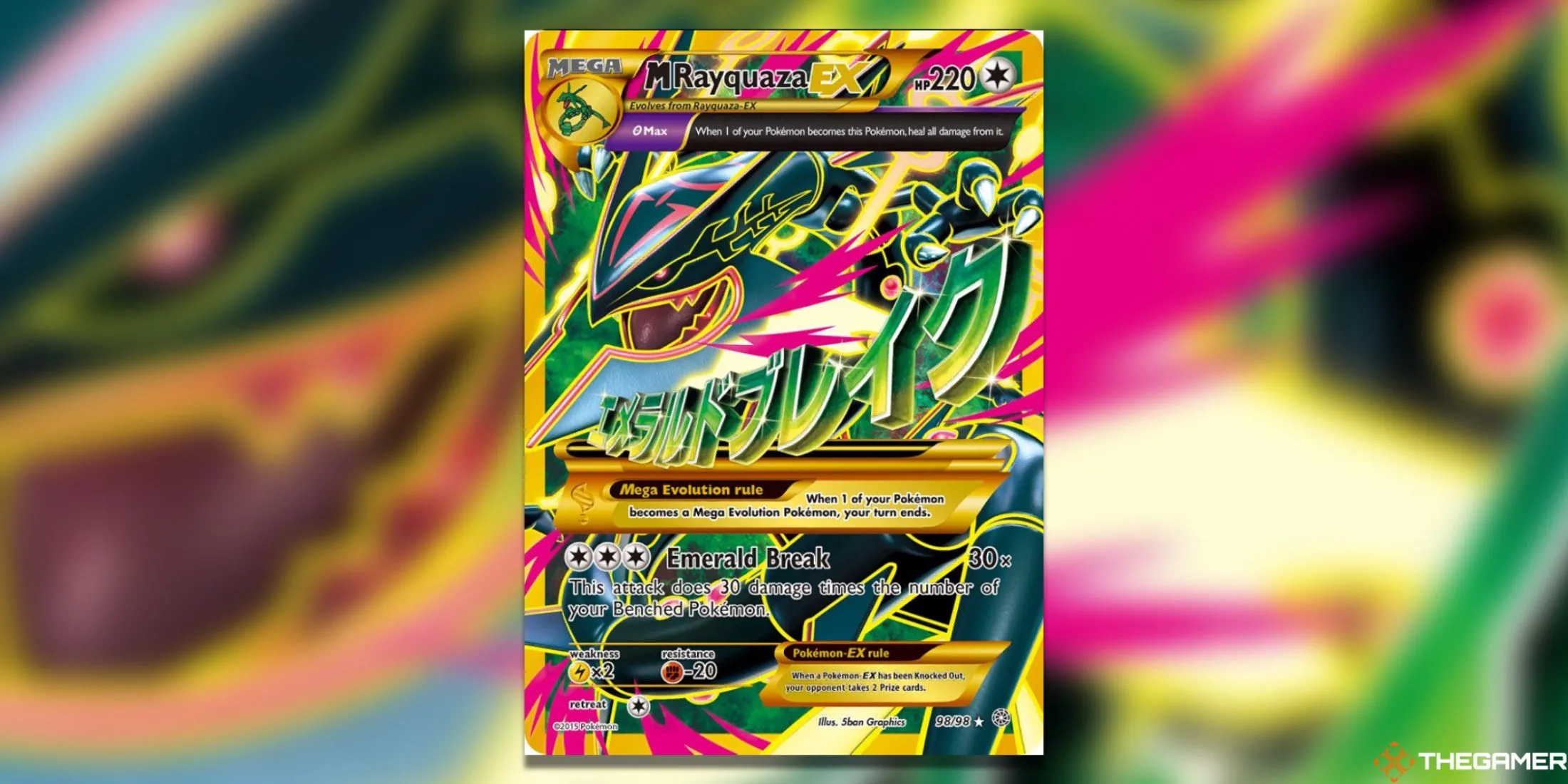 Mega Rayquaza huyền thoại, biểu tượng của set Ancient Origins trong thế giới Pokemon TCG.