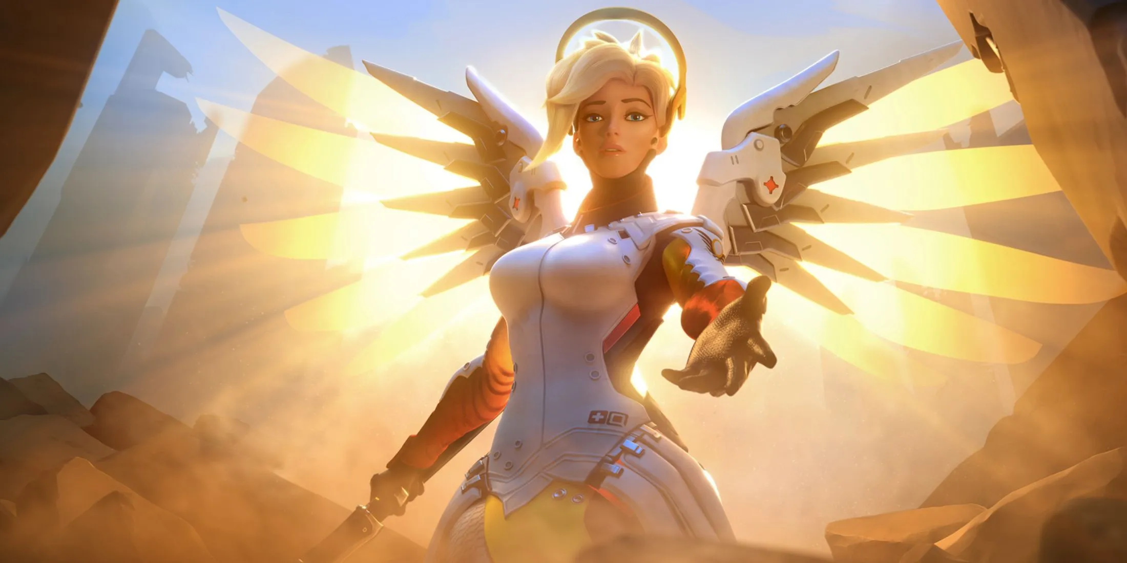 Mercy trong Overwatch 2, biểu tượng của vị trí hỗ trợ được yêu thích