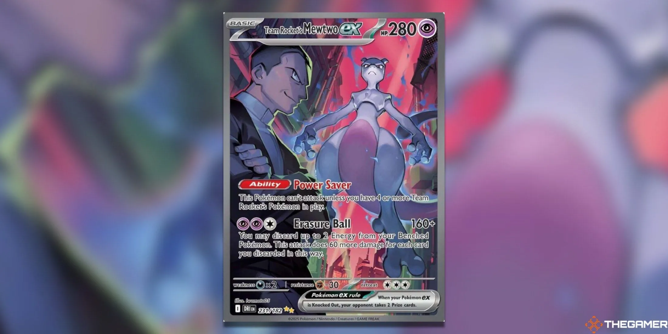 Mewtwo ex của Team Rocket và Giovanni trong thẻ Special Illustration Rare