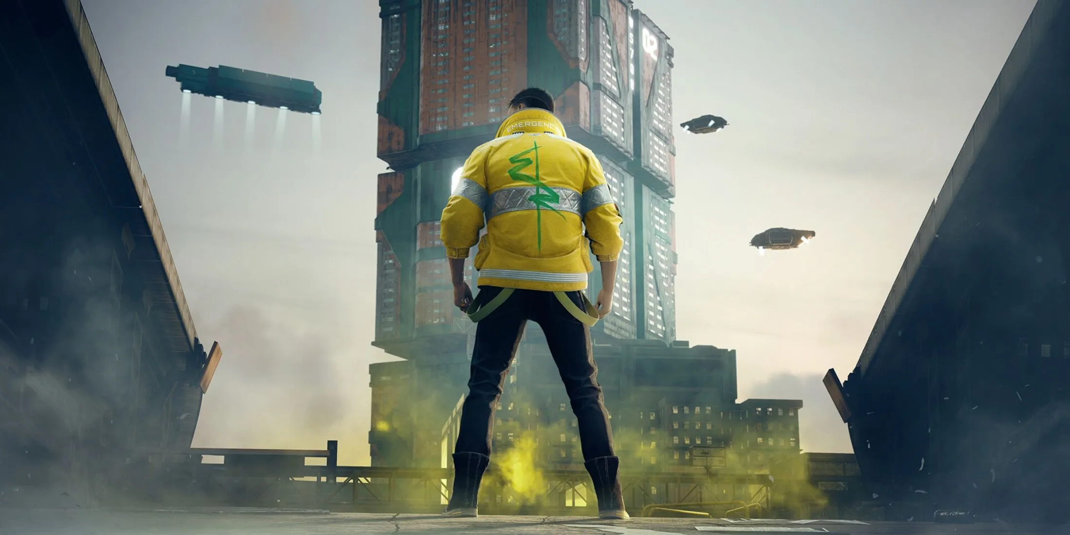 Mô tả Night City trong Cyberpunk 2077 vào ban đêm, với ánh đèn neon rực rỡ và những tòa nhà chọc trời