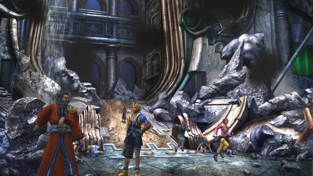 Một cảnh chiến đấu khác của Kimahri trong Final Fantasy X, minh họa khả năng linh hoạt nhưng thiếu sự nổi bật