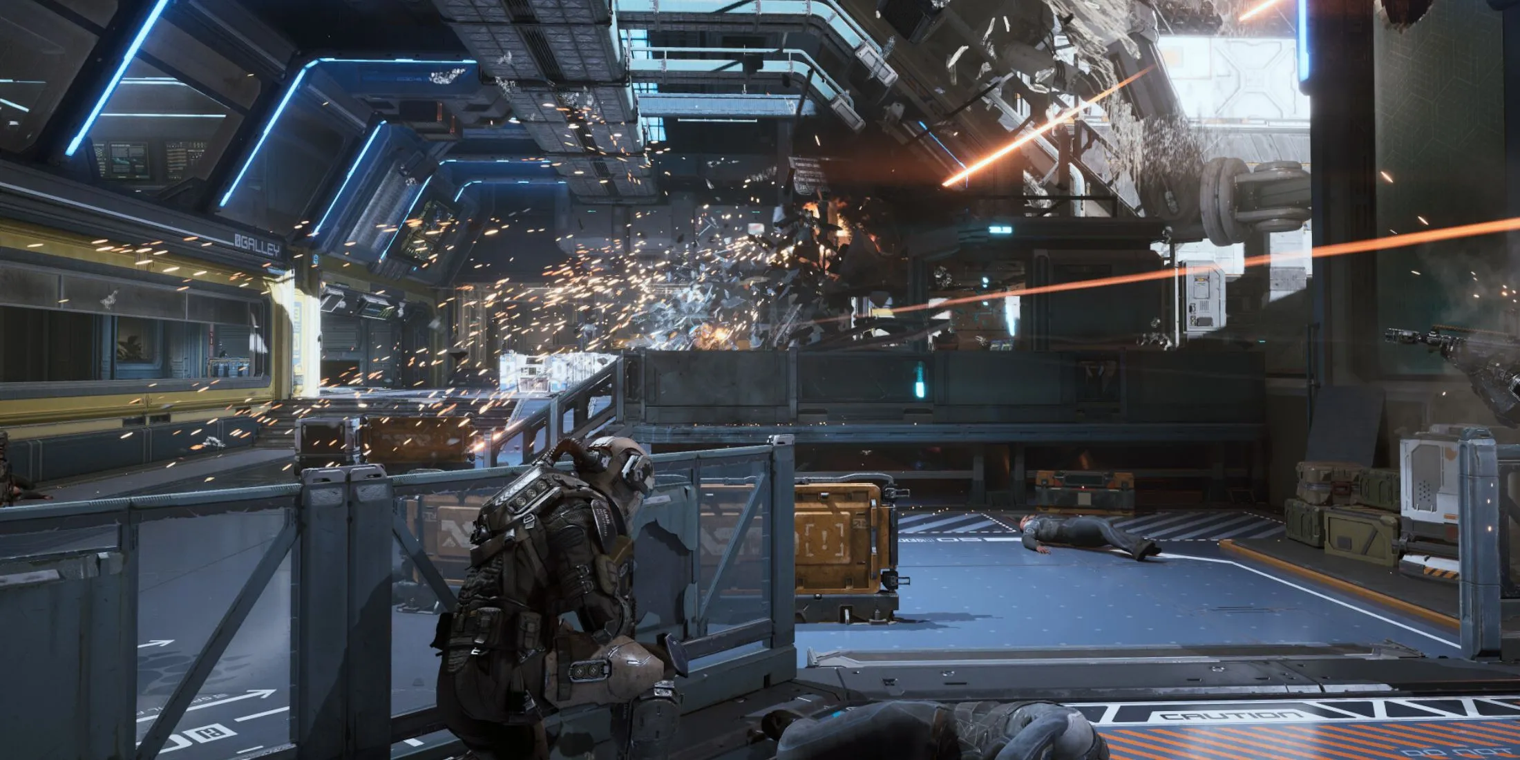 Một phi thuyền không gian ấn tượng trong game The Expanse Osiris Reborn, nổi bật giữa dải ngân hà hùng vĩ, gợi cảm giác phiêu lưu không giới hạn.